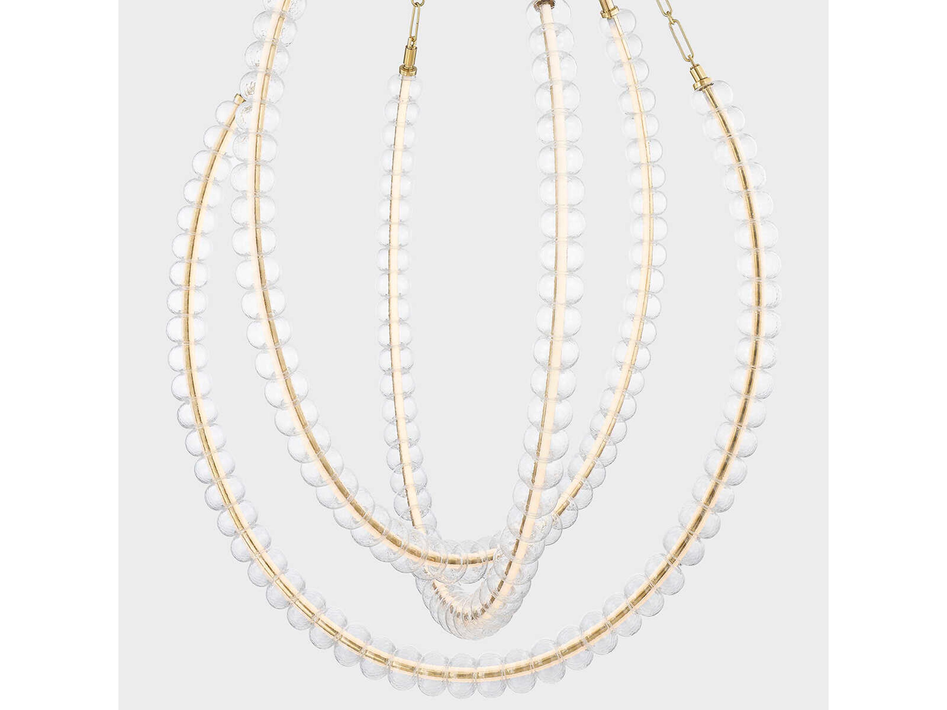 Corbett Lighting Celeste 3-Light Vintage Brass Glass LED Pendant