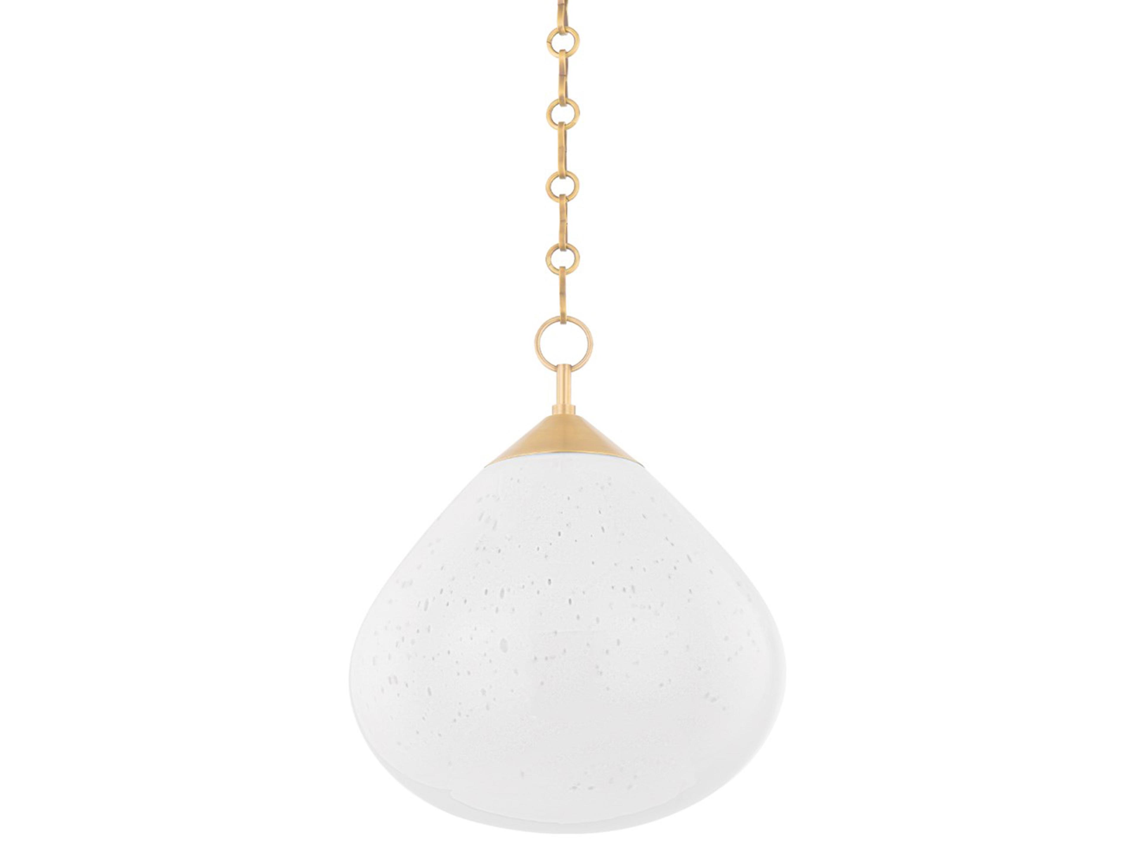 Corbett Lighting Semilla 1-Light Vintage Brass Glass Pendant