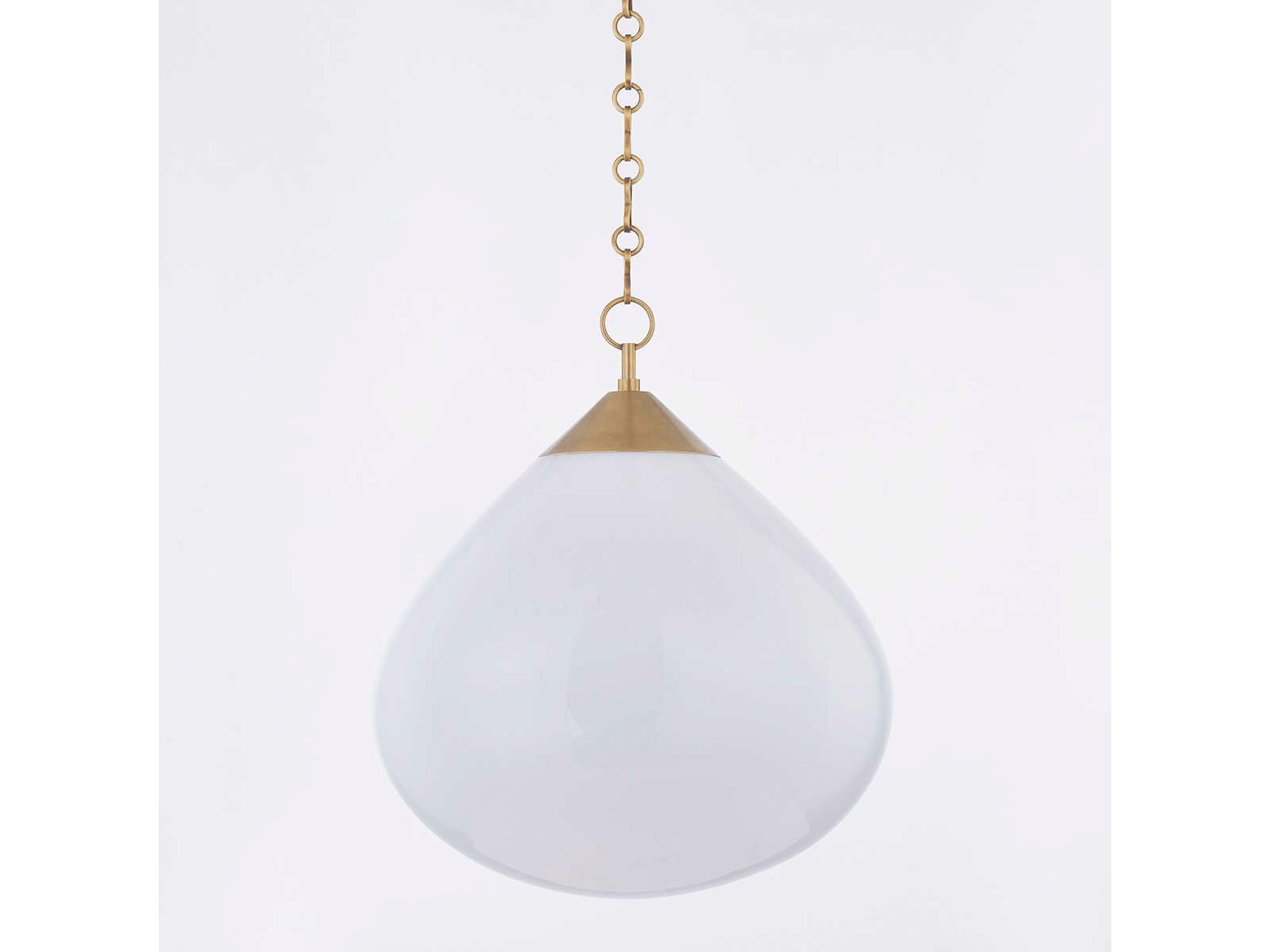 Corbett Lighting Semilla 1-Light Vintage Brass Glass Pendant