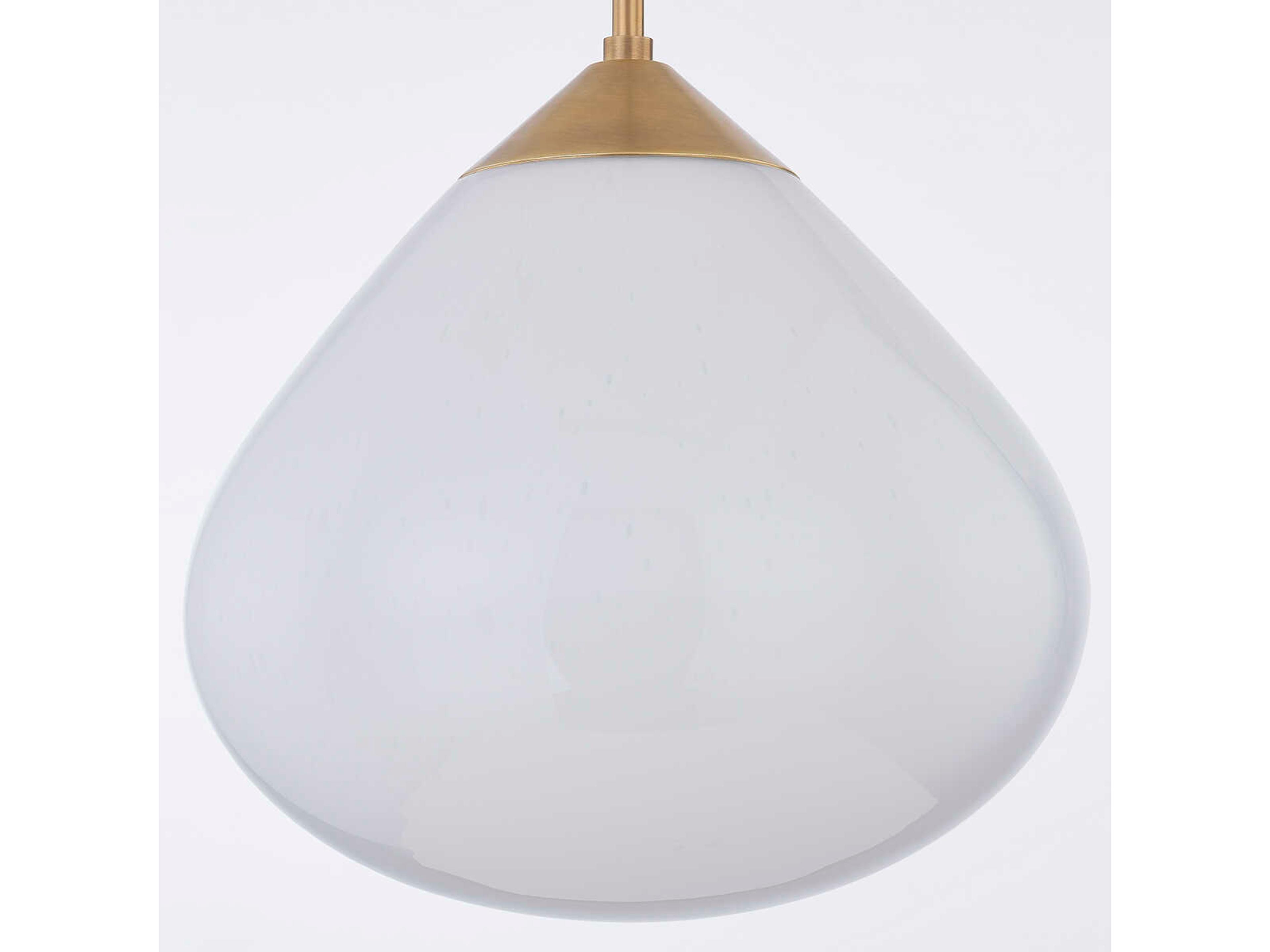 Corbett Lighting Semilla 1-Light Vintage Brass Glass Pendant