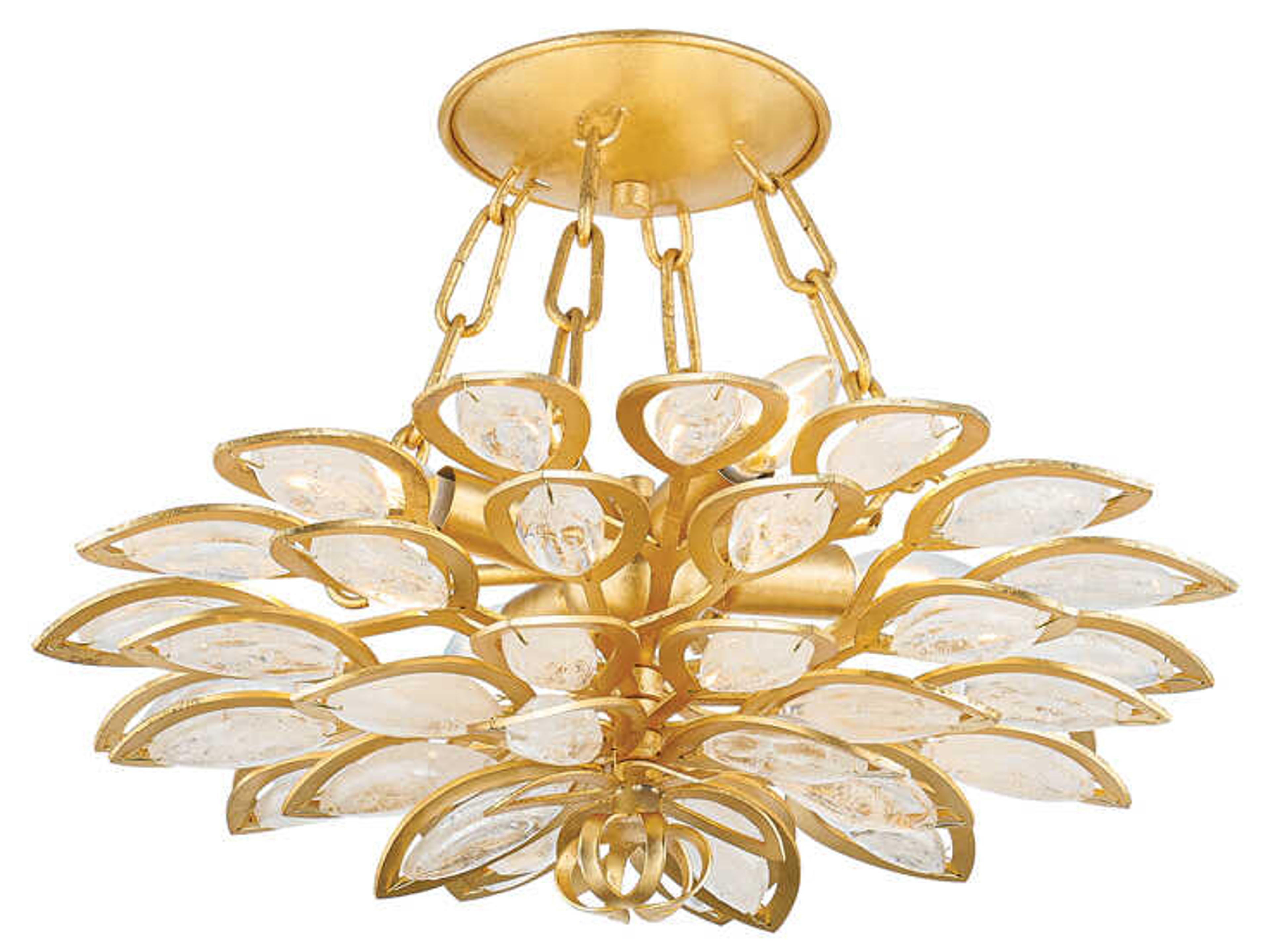Vittoria 4-Light Gold Leaf Semi Flush Mount