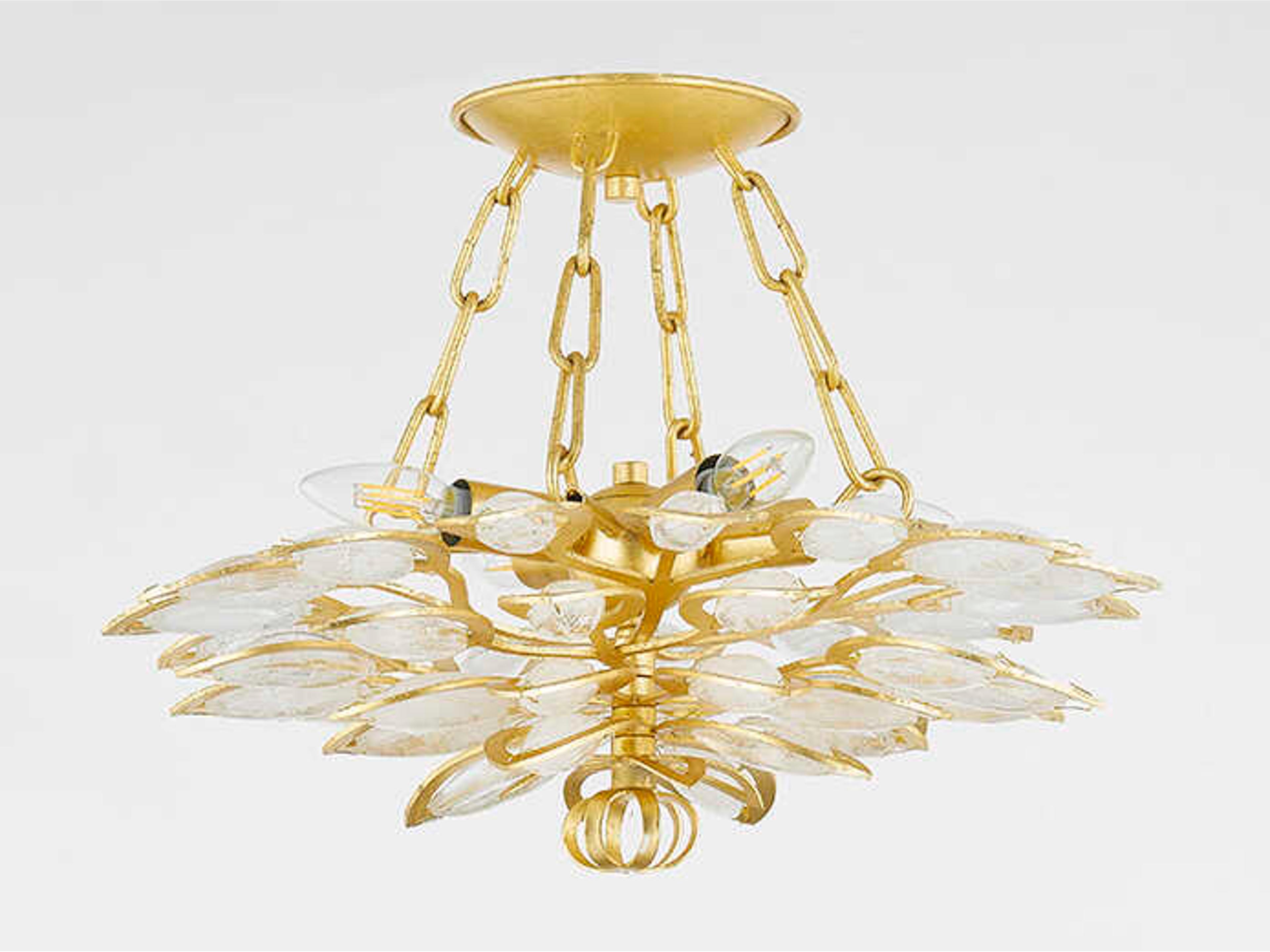 Corbett Lighting Vittoria 4-Light Gold Leaf Semi Flush Mount