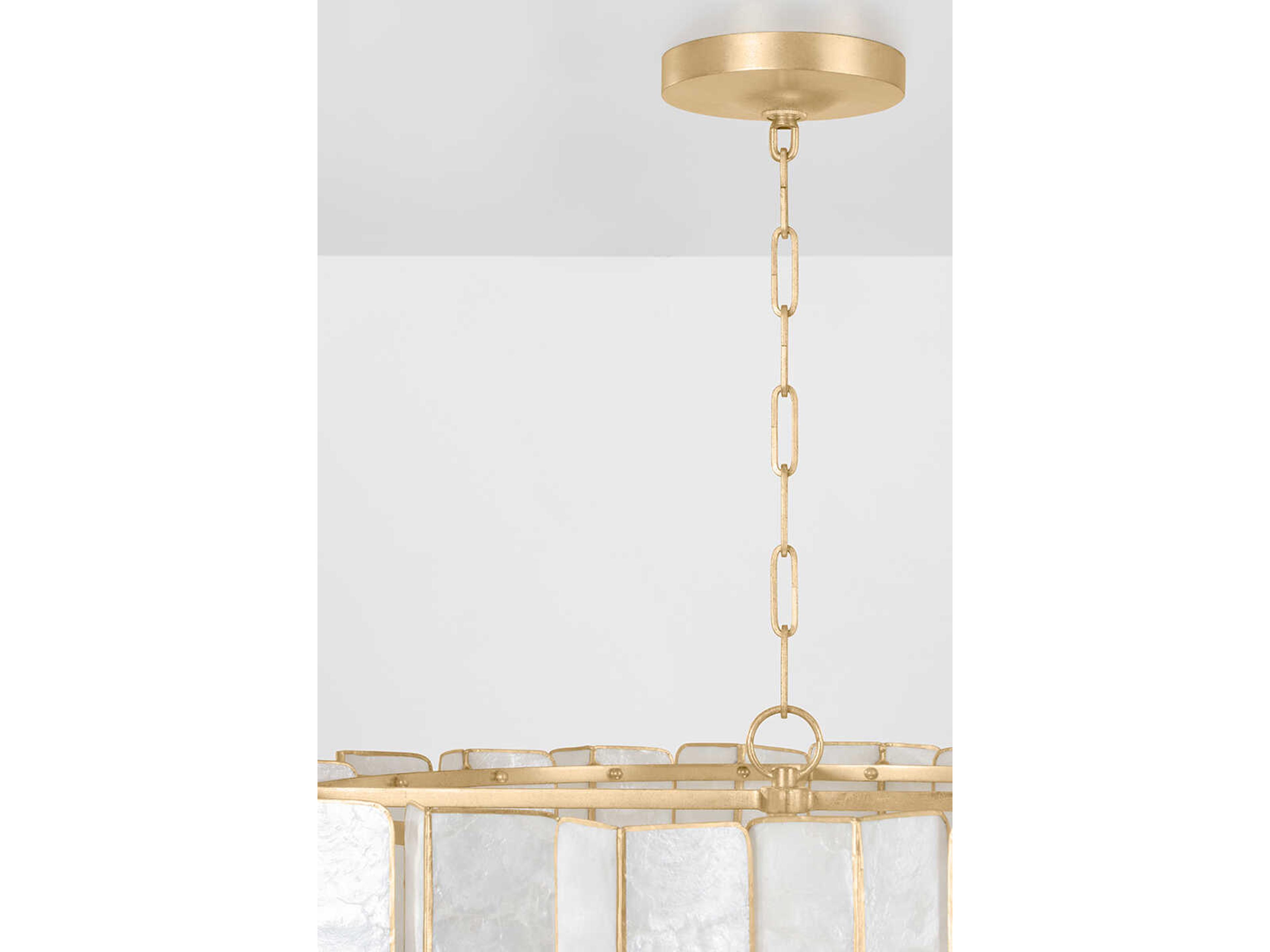 Corbett Lighting Cartagena 16-Light Vintage Gold Leaf White Candelabra Tiered Chandelier