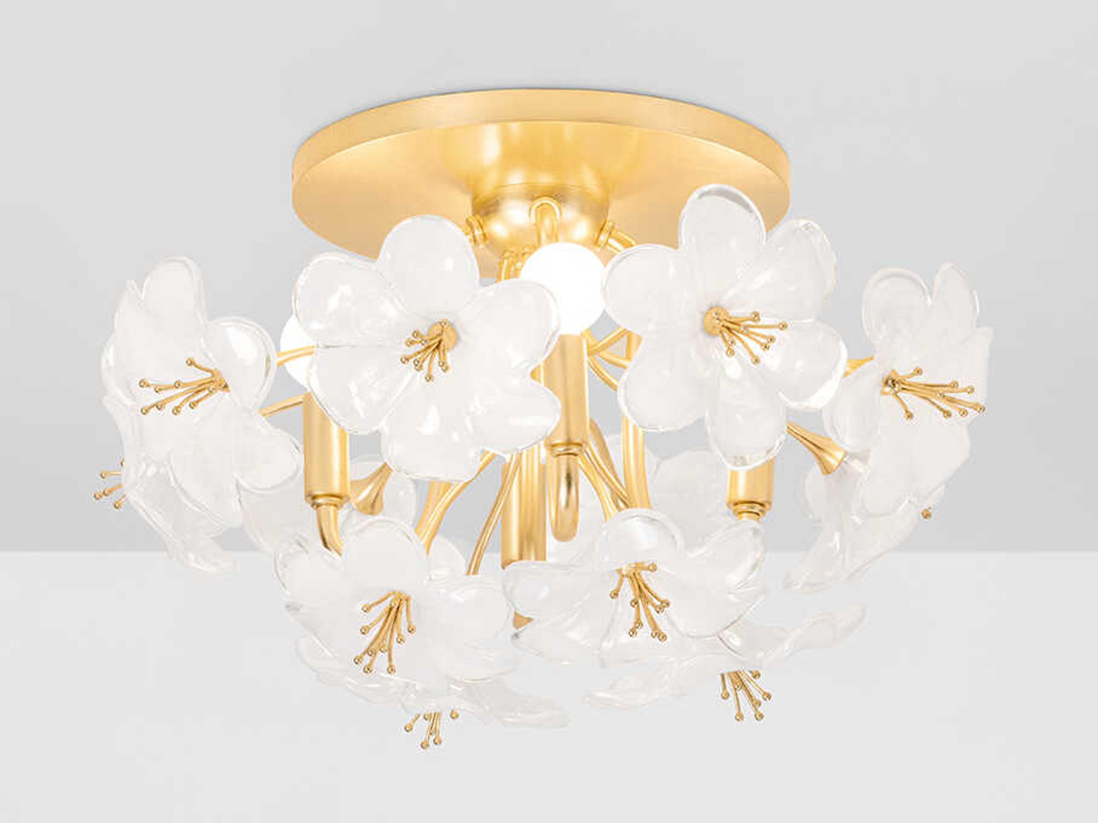 Corbett Lighting Hygea 4-Light Gold Leaf Flush Mount