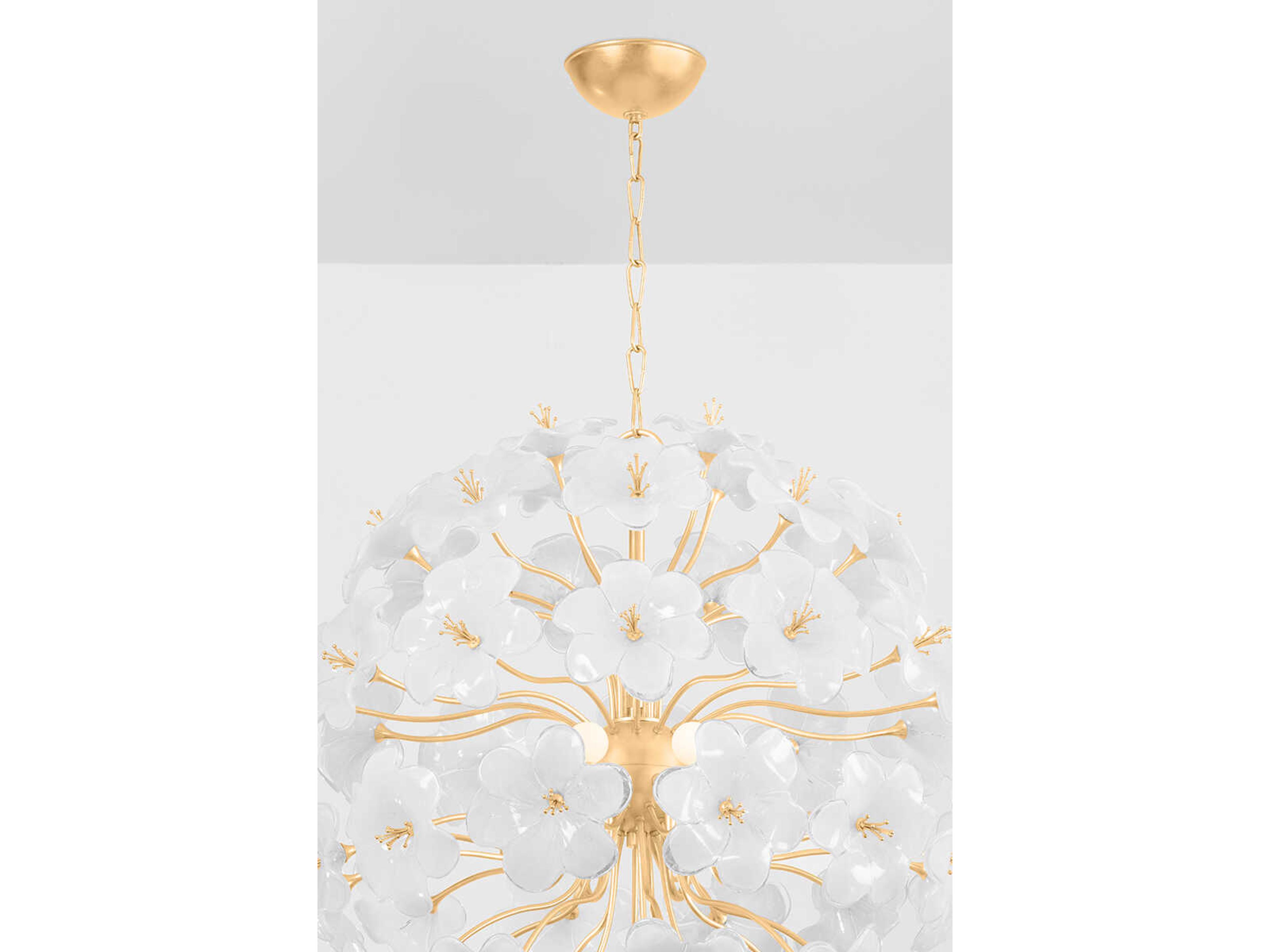 Corbett Lighting Hygea 8-Light Gold Leaf White Sputnik Pendant