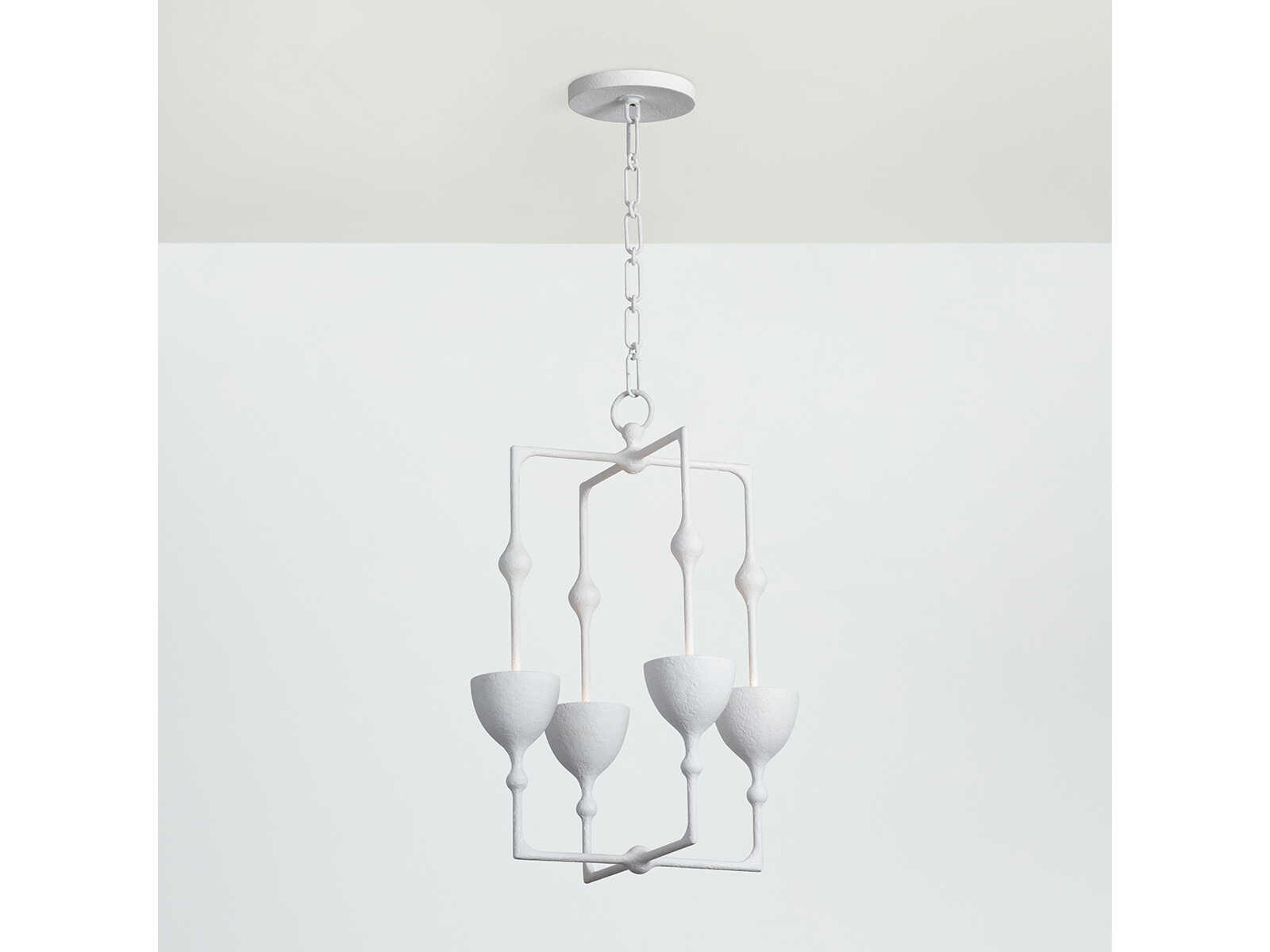 Corbett Lighting Antalya 4-Light Gesso White Geometric Pendant