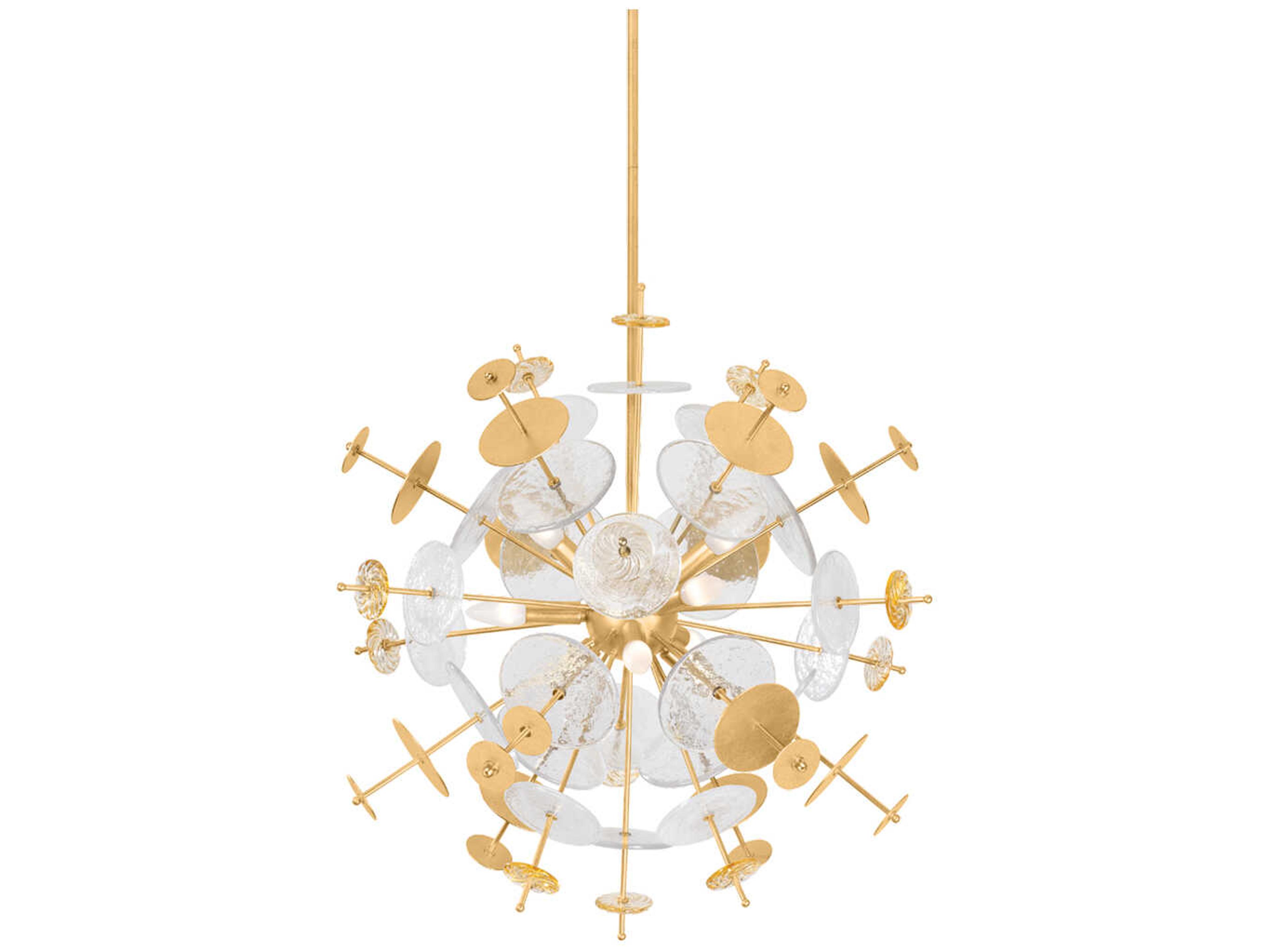 Gleason 9-Light Vintage Gold Leaf Sputnik Pendant