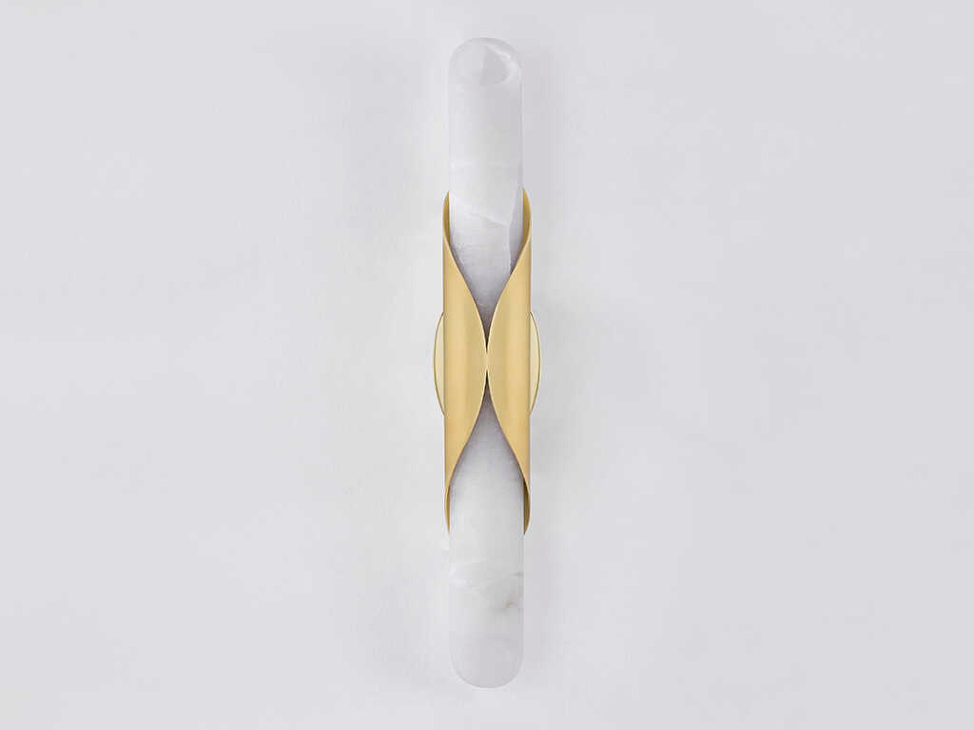 Corbett Lighting Camilla 2-Light Vintage Polished Brass White Wall Sconce