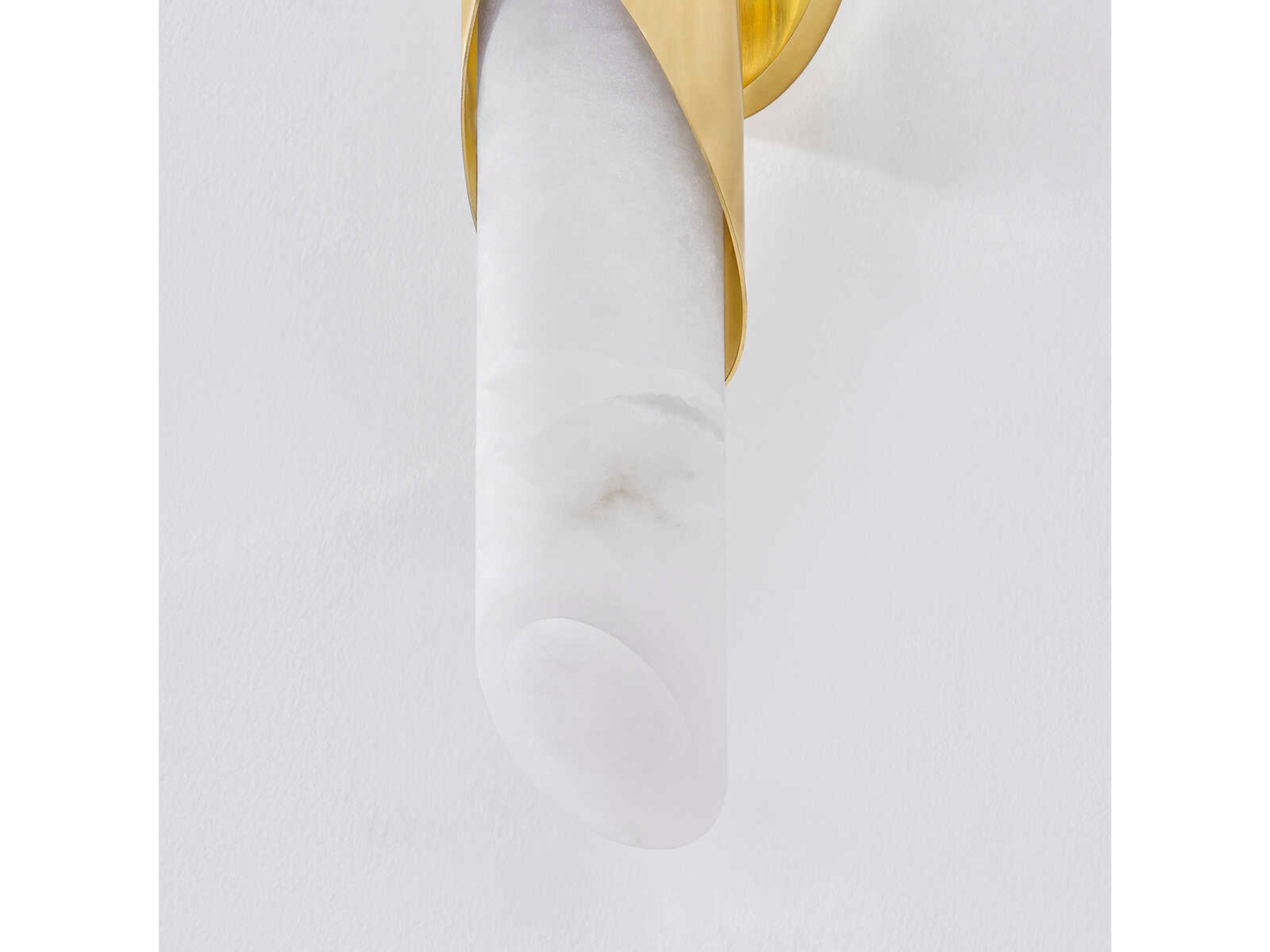 Corbett Lighting Camilla 2-Light Vintage Polished Brass White Wall Sconce