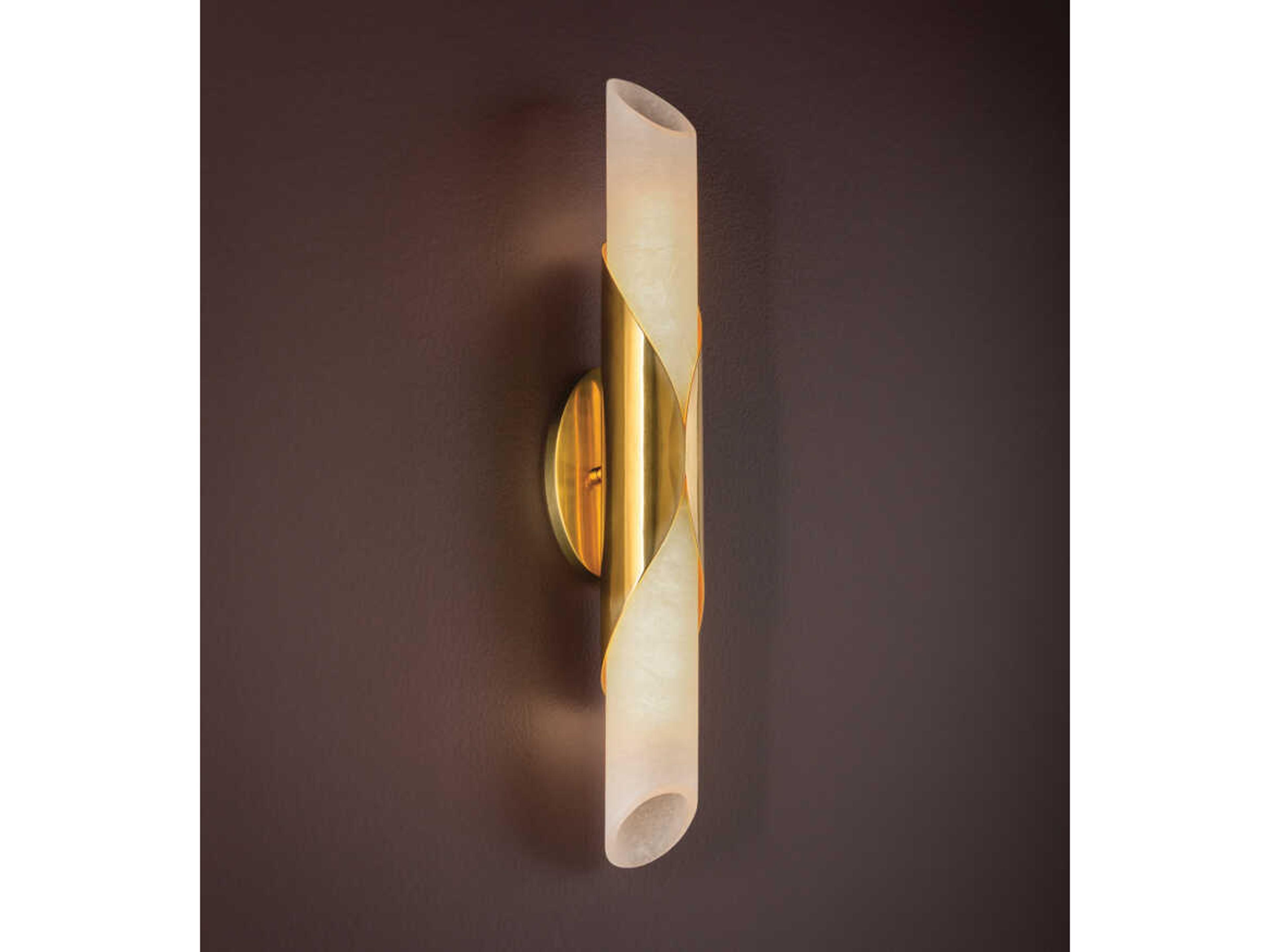 Corbett Lighting Camilla 2-Light Vintage Polished Brass White Wall Sconce
