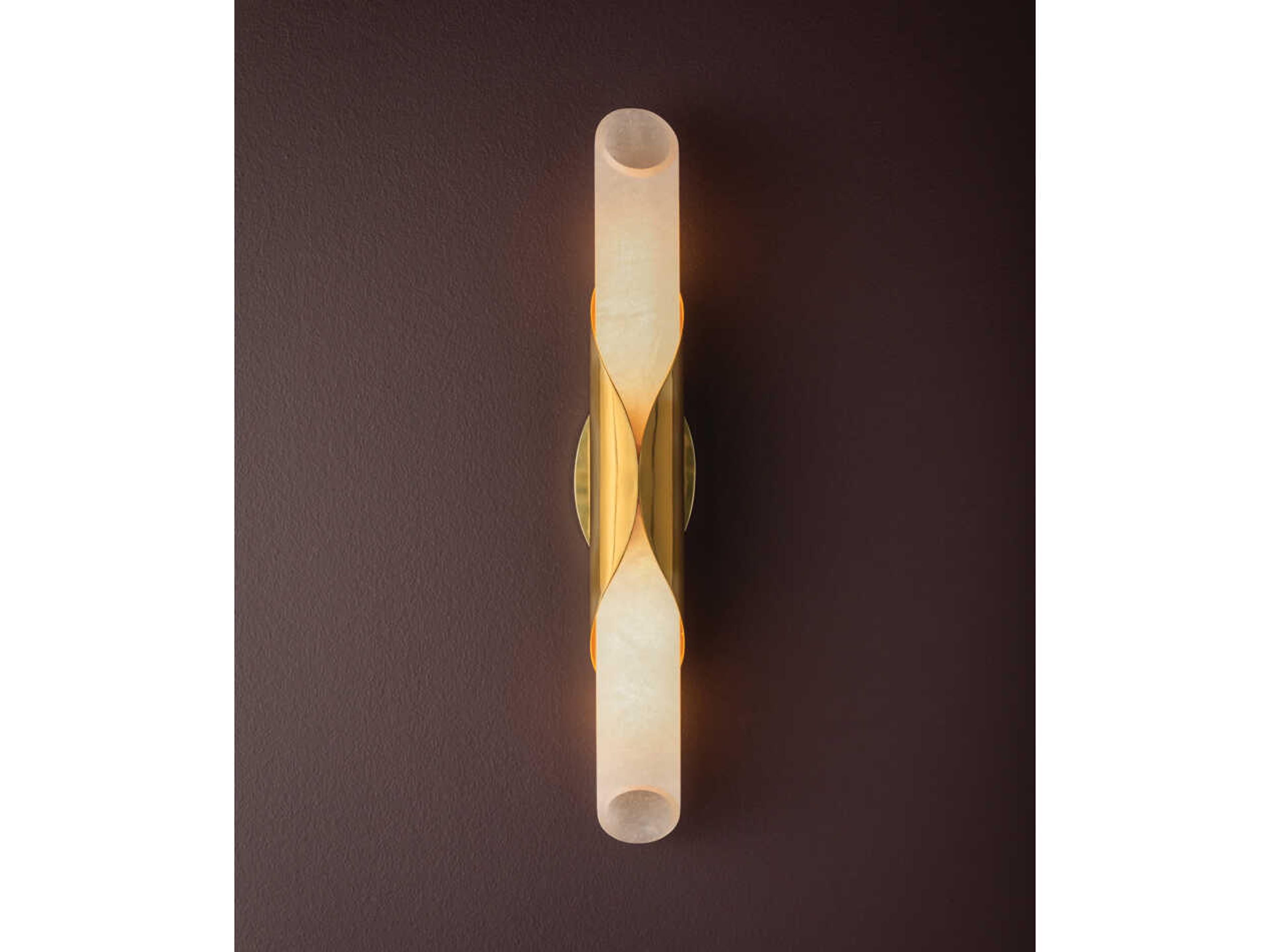 Corbett Lighting Camilla 2-Light Vintage Polished Brass White Wall Sconce
