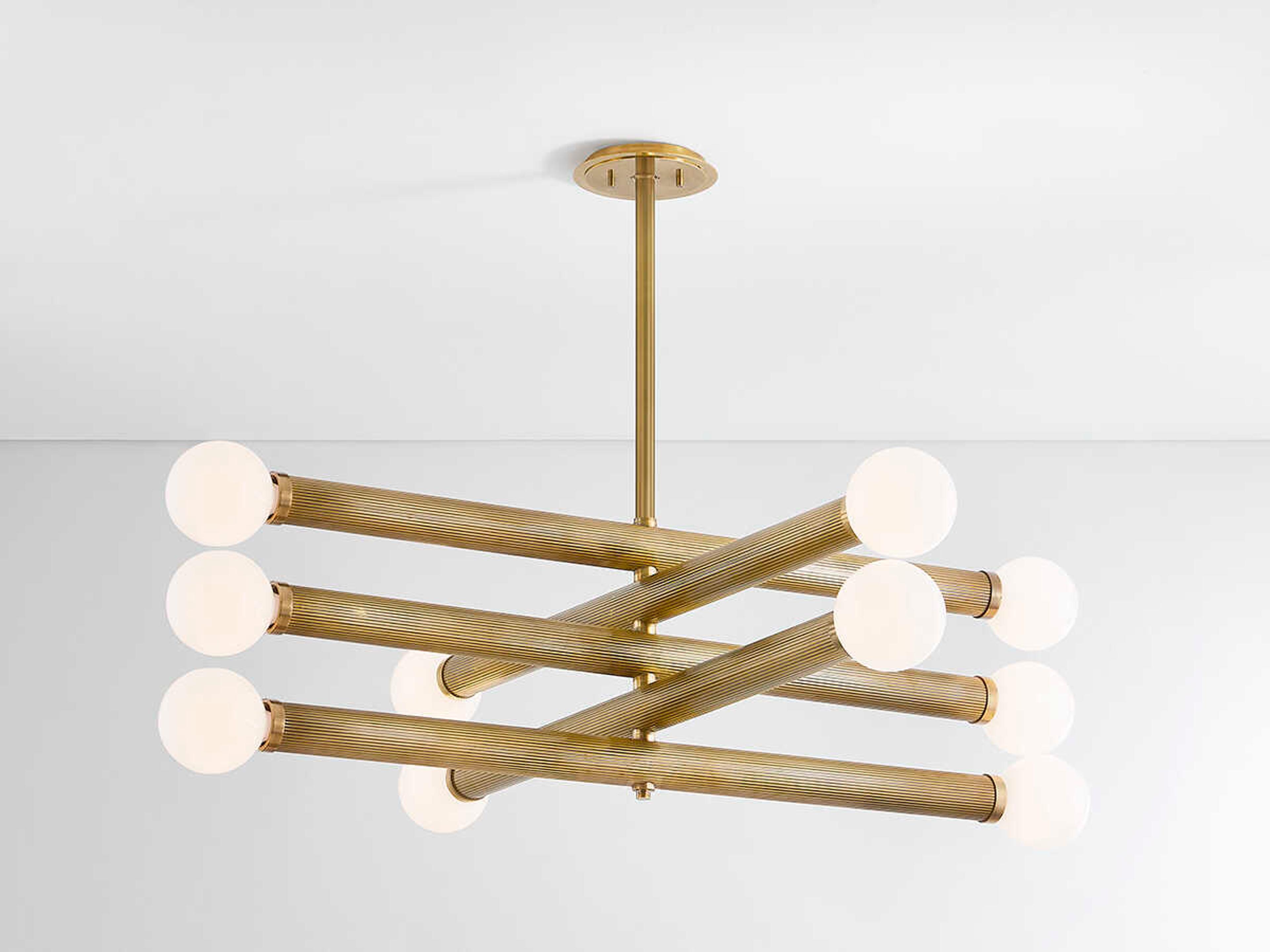 Corbett Lighting Pienza 10-Light Vintage Brass Tiered Chandelier
