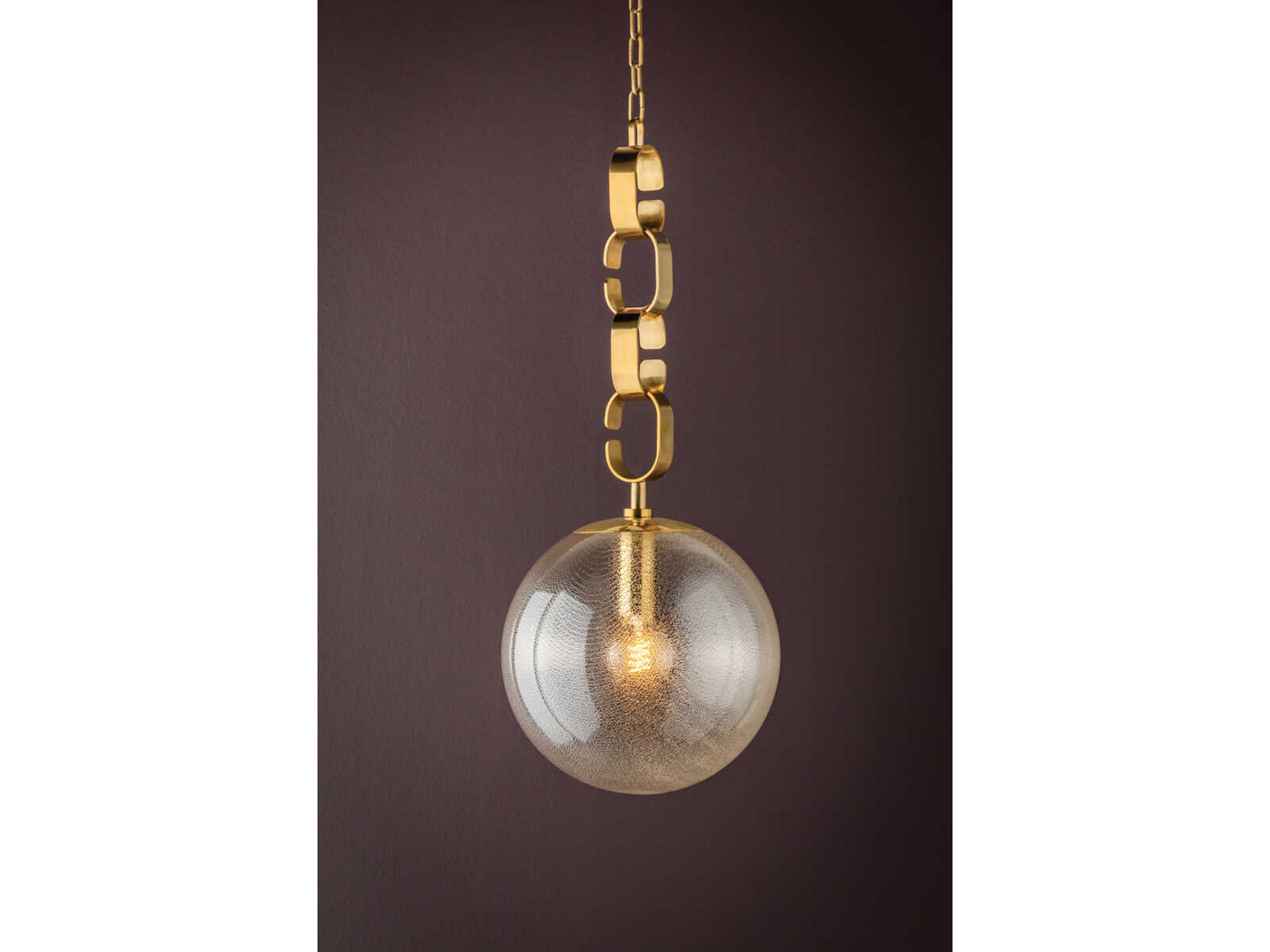 Corbett Lighting Nessa 1-Light Vintage Brass Globe Pendant