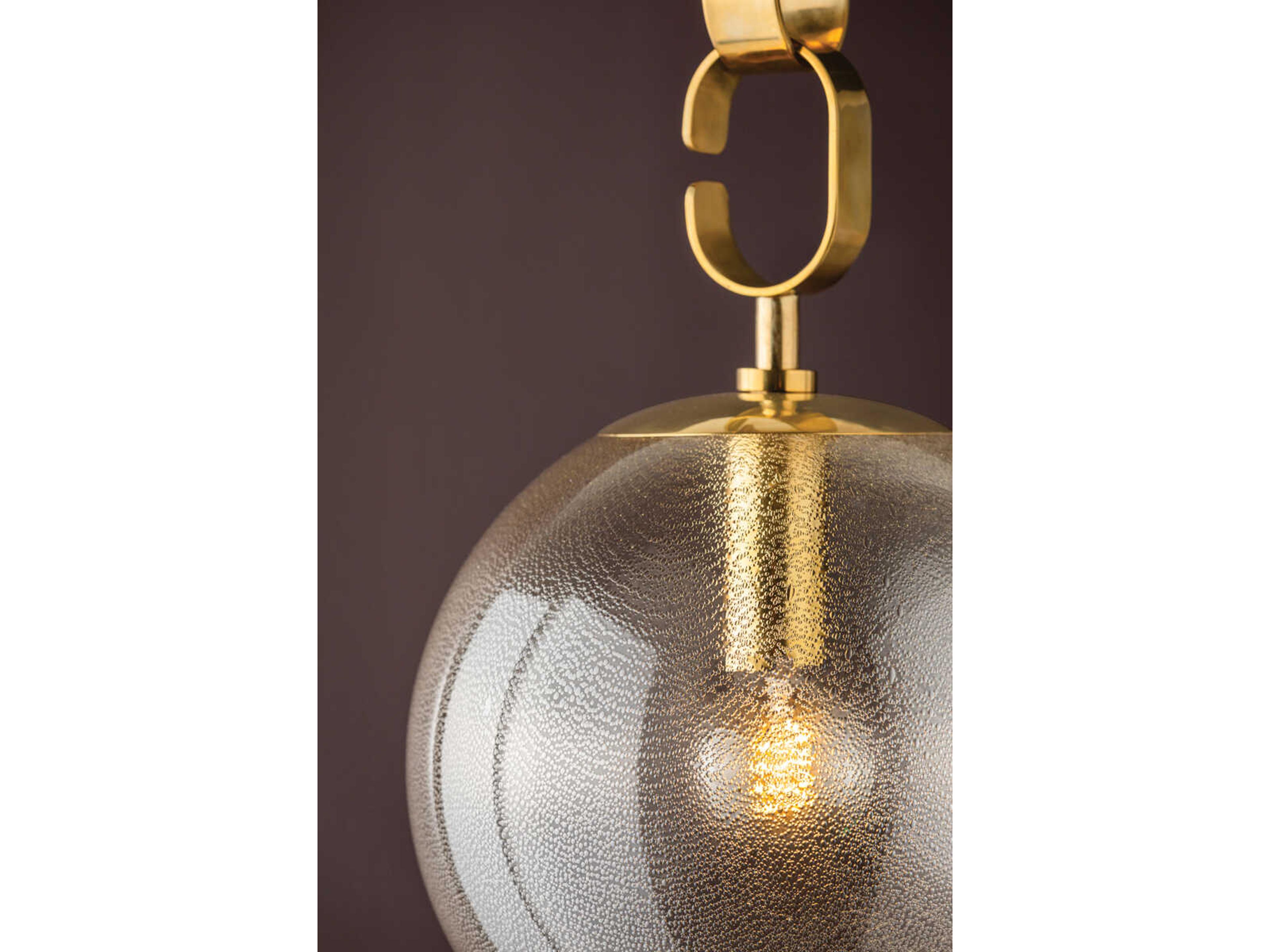 Corbett Lighting Nessa 1-Light Vintage Brass Globe Pendant