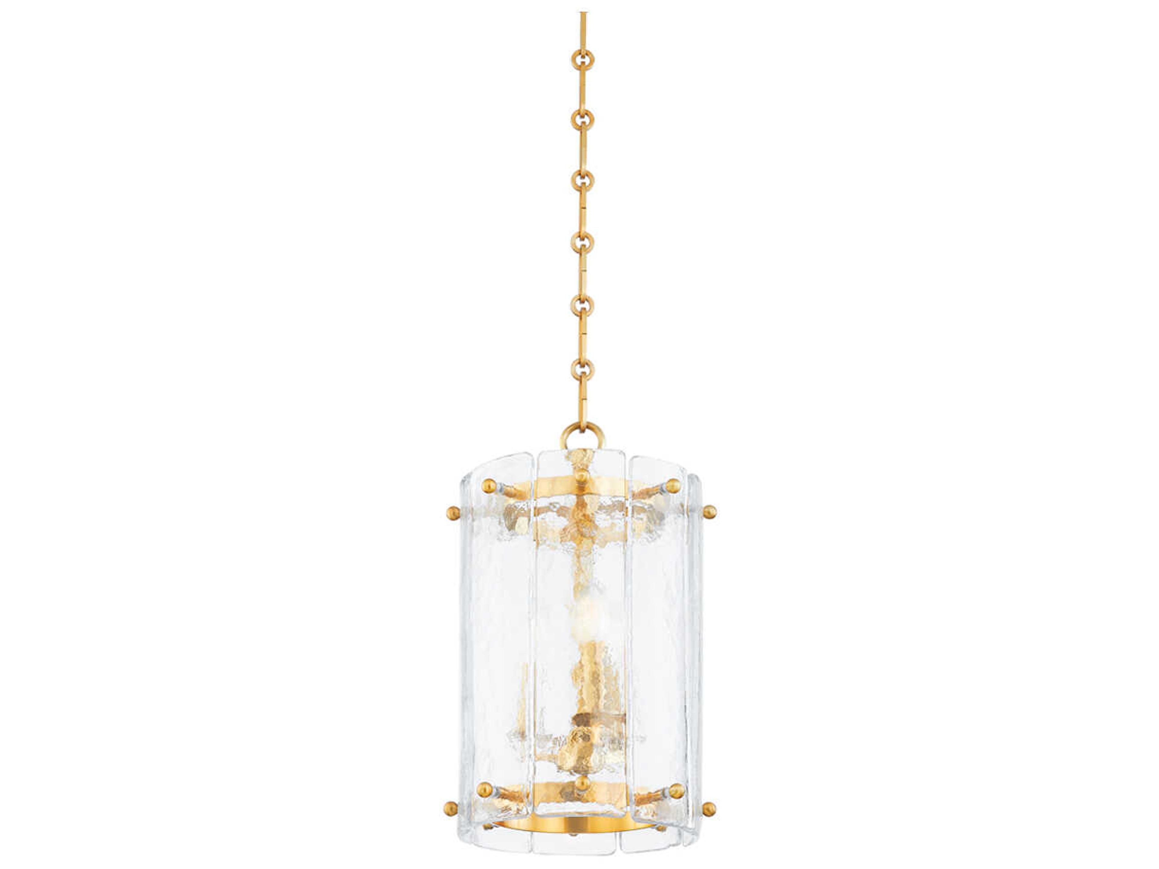 Rio 3-Light Vintage Polished Brass Cylinder Mini Pendant