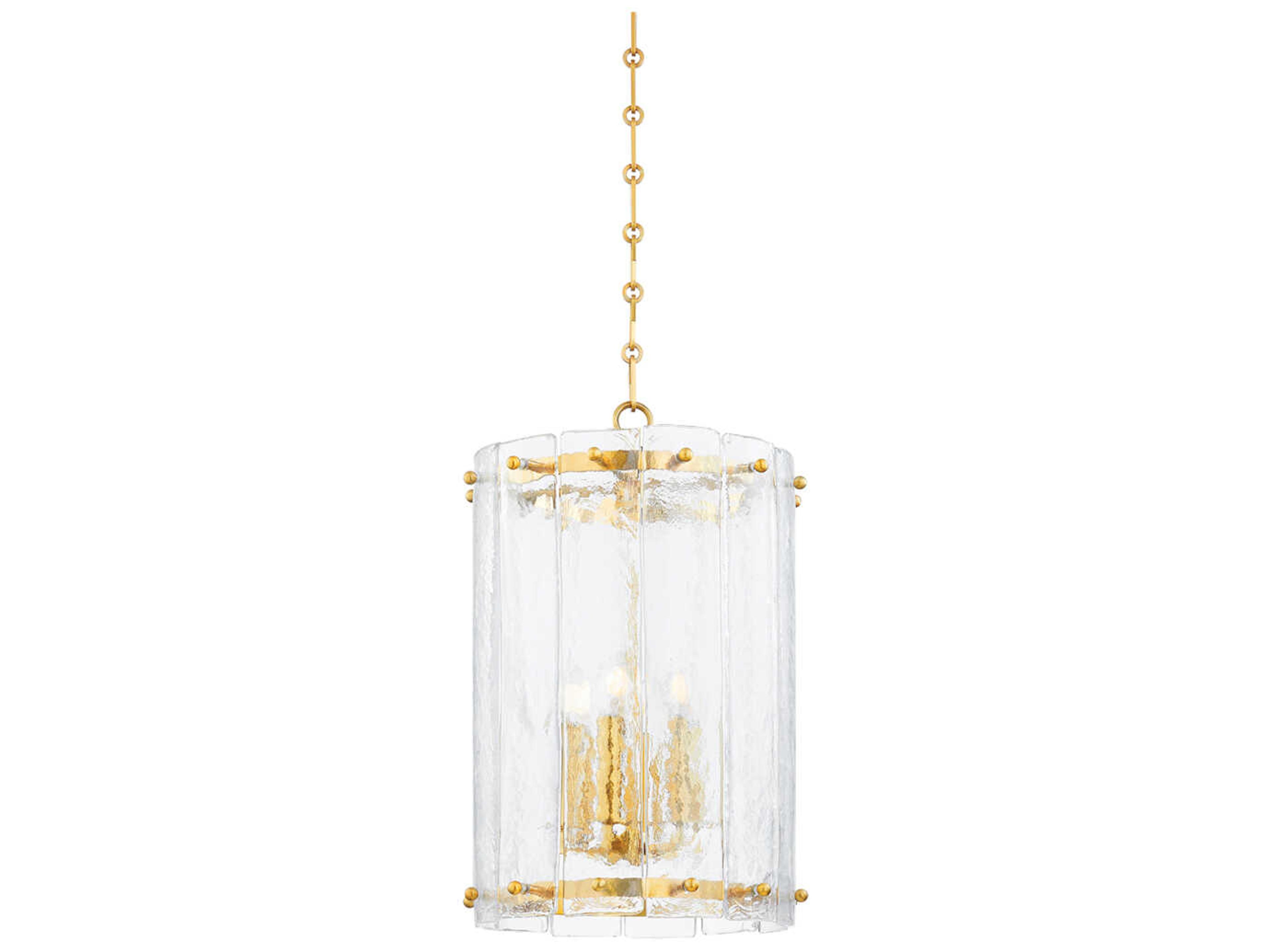 Rio 6-Light Vintage Polished Brass Cylinder Pendant