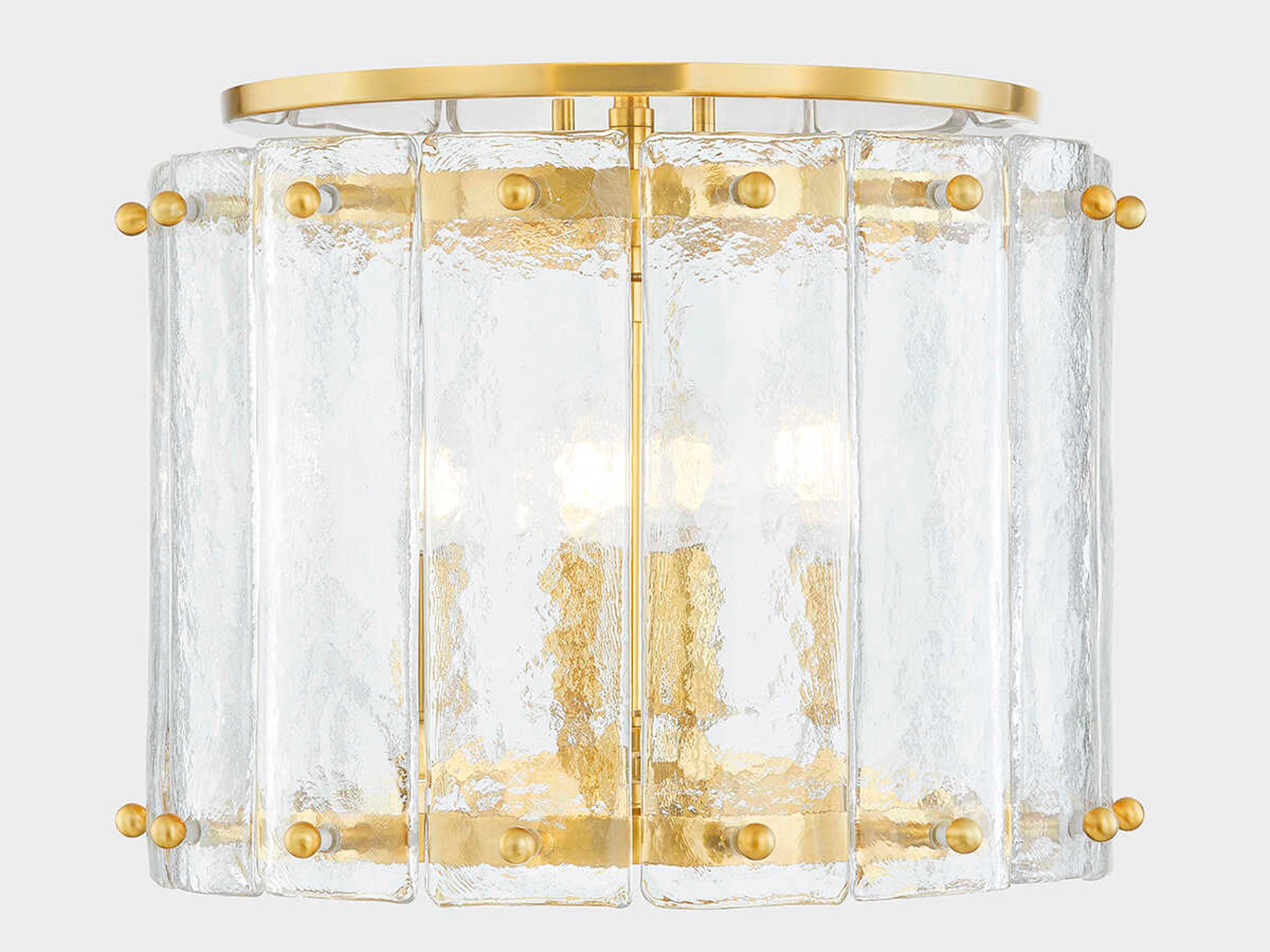 Corbett Lighting Rio 4-Light Vintage Polished Brass Cylinder Flush Mount