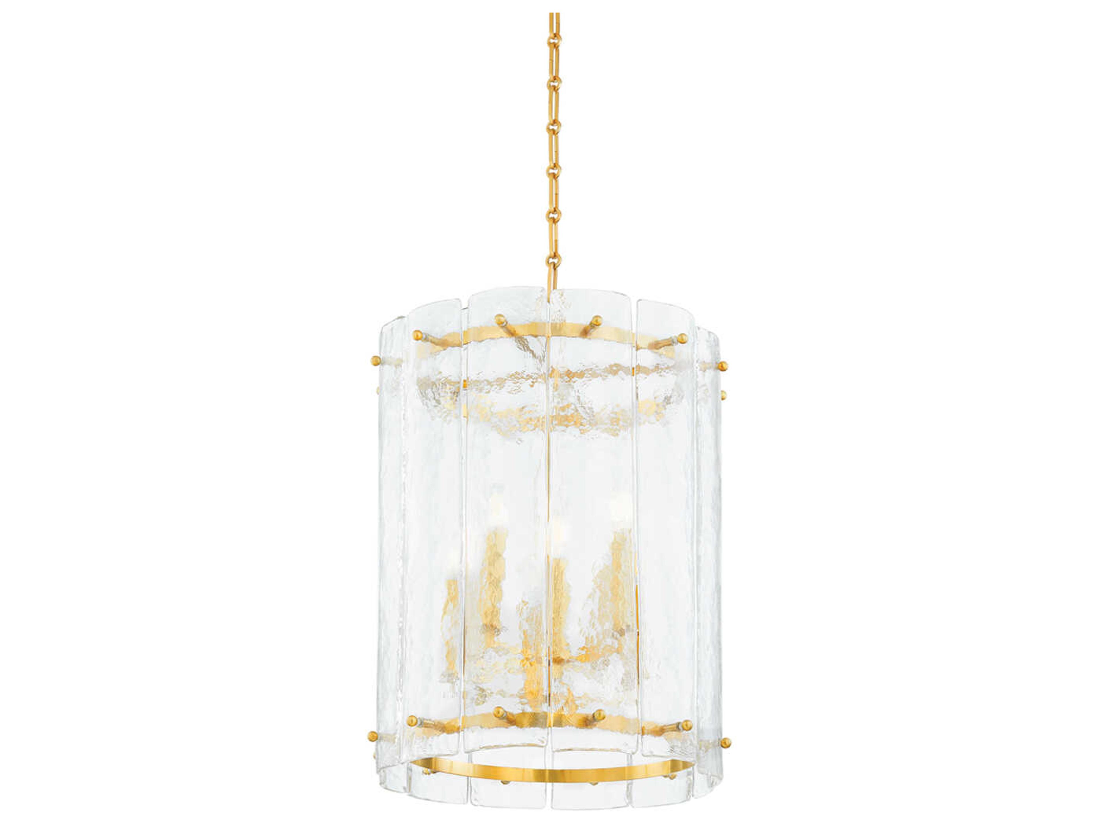 Rio 8-Light Vintage Polished Brass Cylinder Pendant