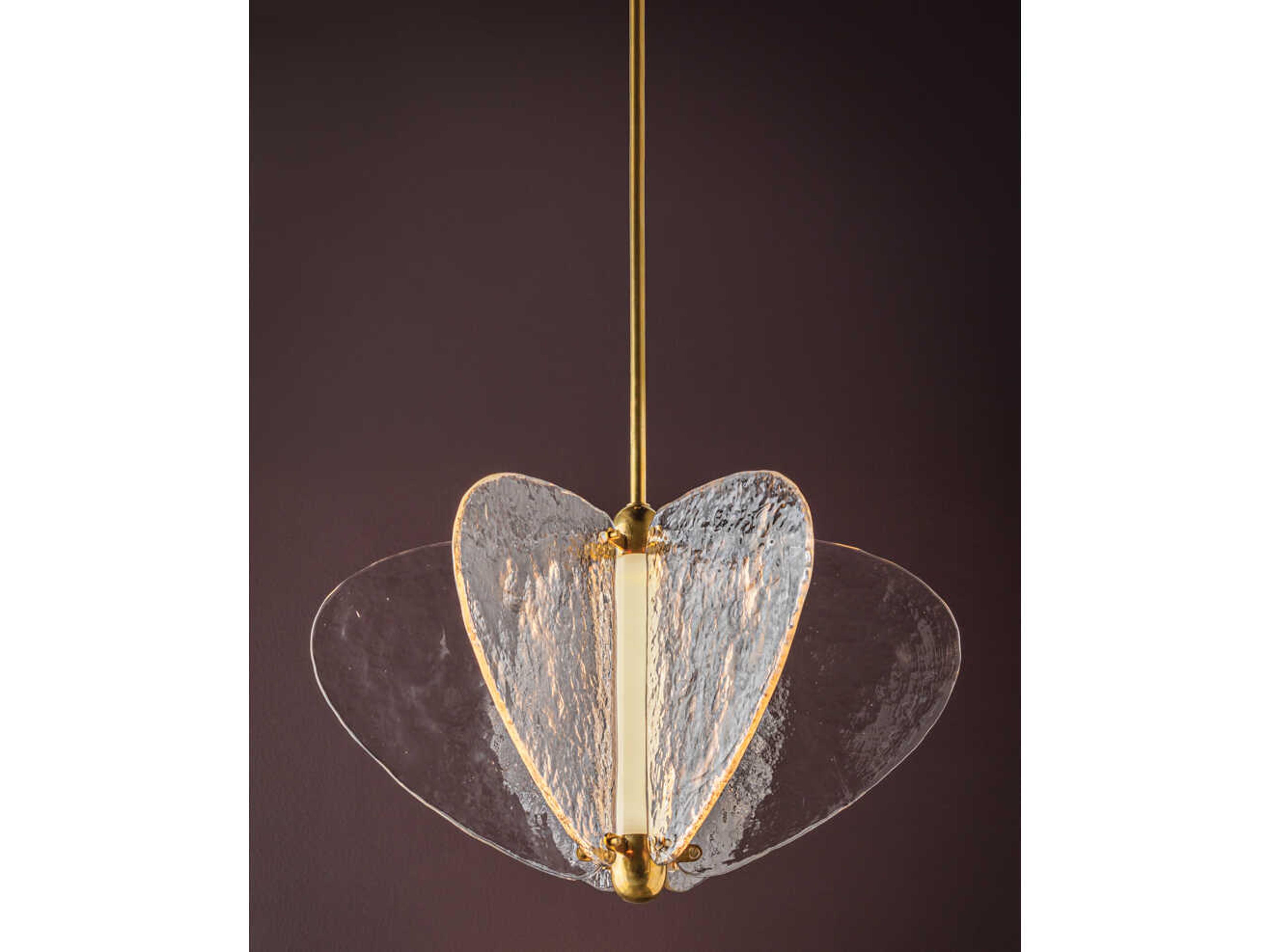 Corbett Lighting Freya 1-Light Vintage Brass Clear Geometric Pendant