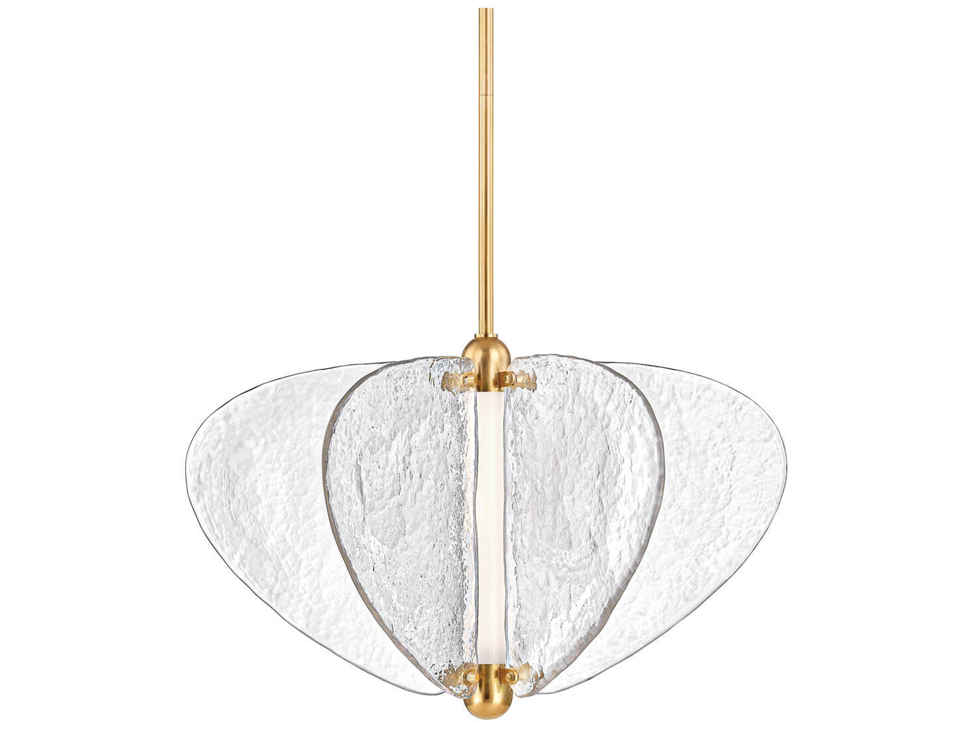 Freya 1-Light Vintage Brass Clear Geometric Pendant