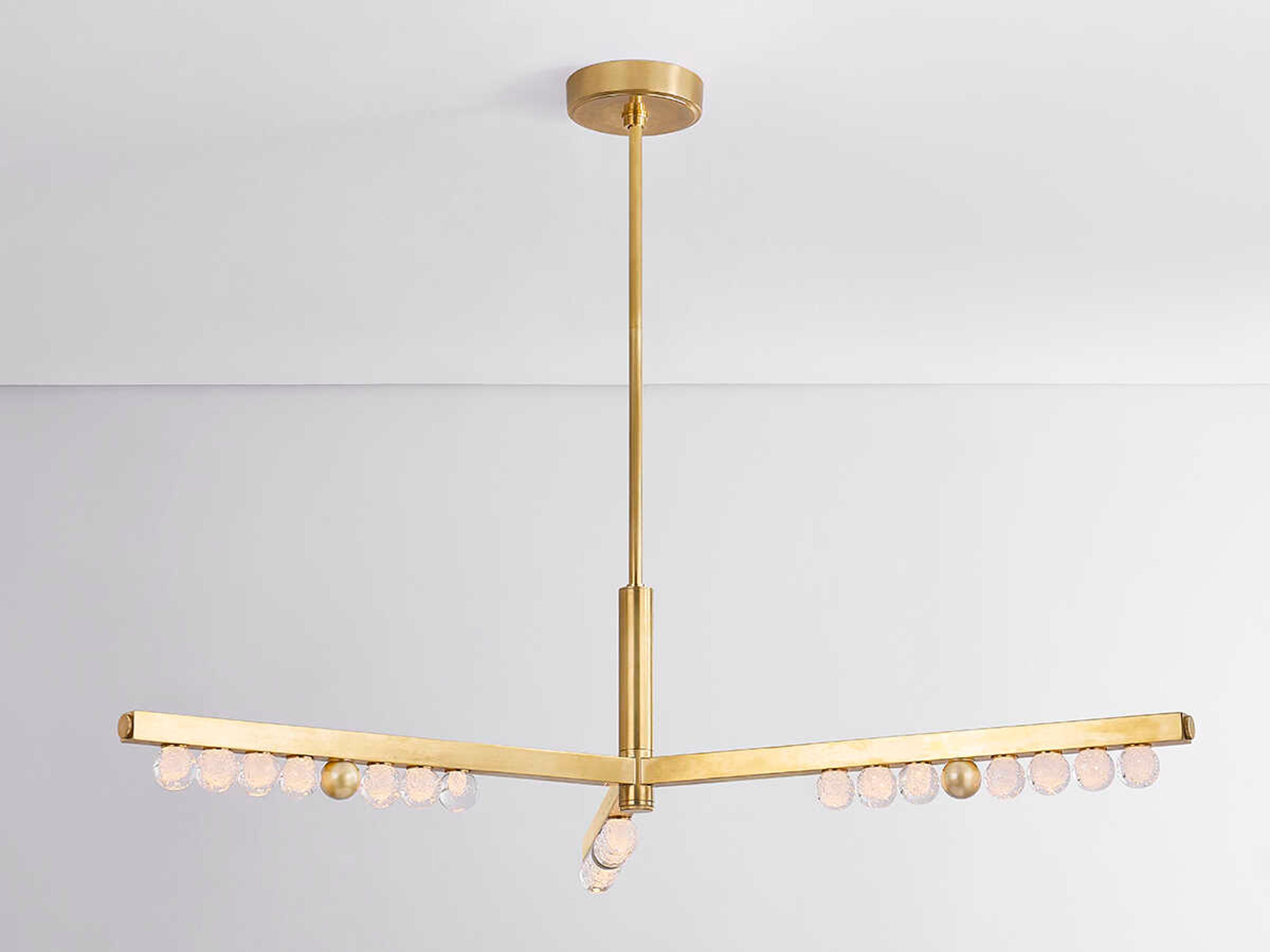 Corbett Lighting Annecy 3-Light Vintage Brass Geometric Chandelier