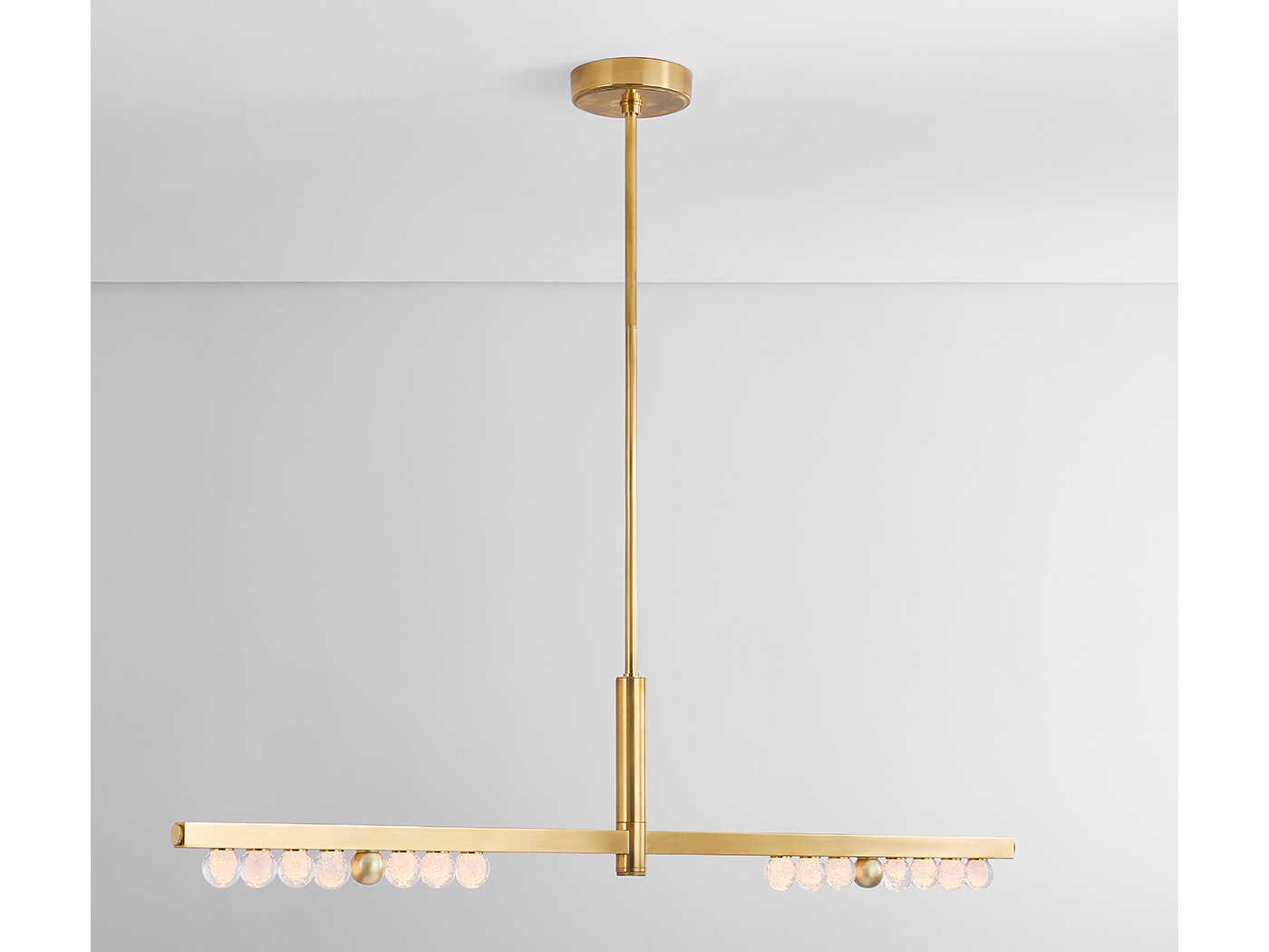 Corbett Lighting Annecy 2-Light Vintage Brass Linear Island Pendant