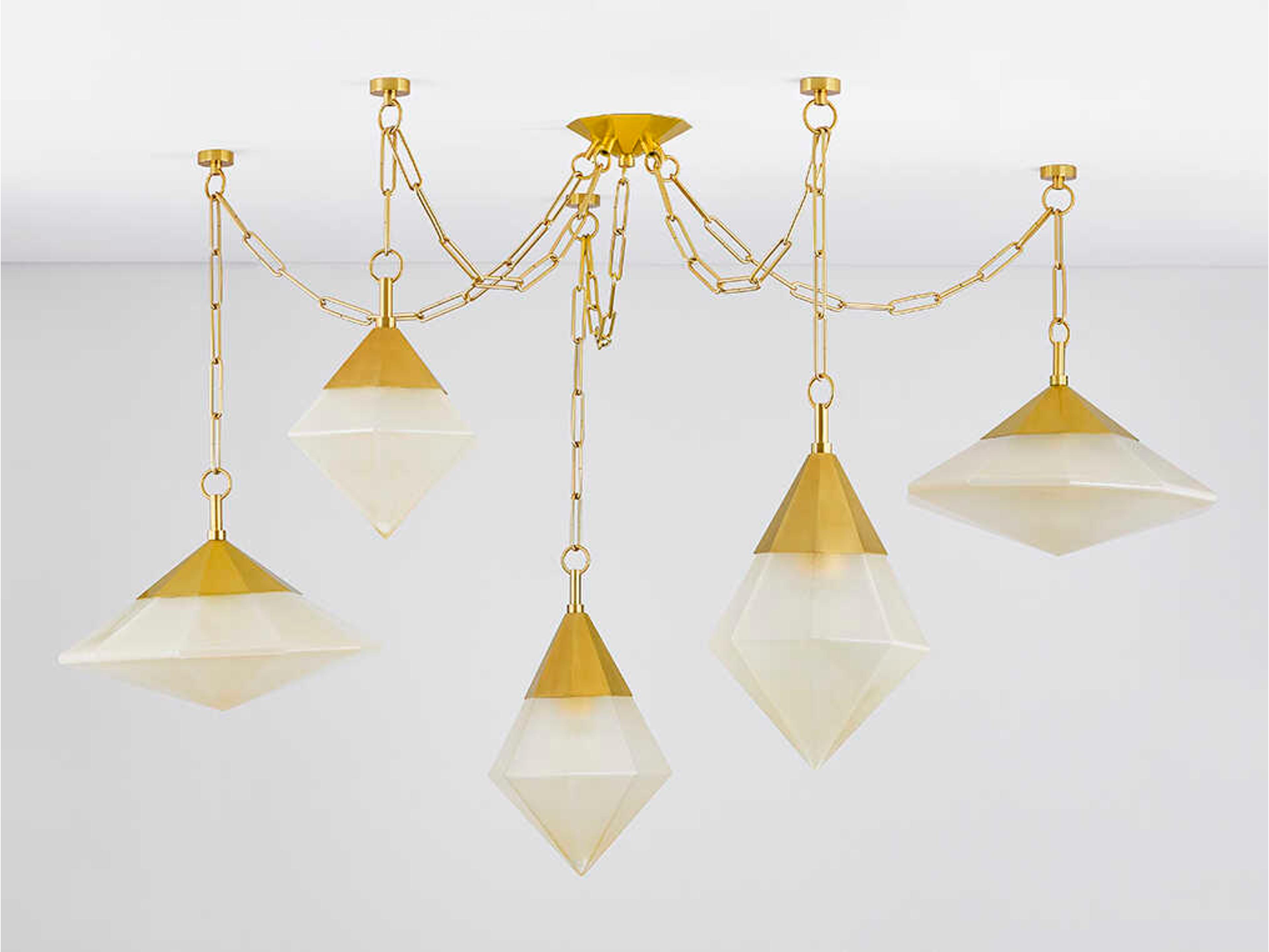 Corbett Lighting Angelique 5-Light Vintage Polished Brass Geometric Chandelier