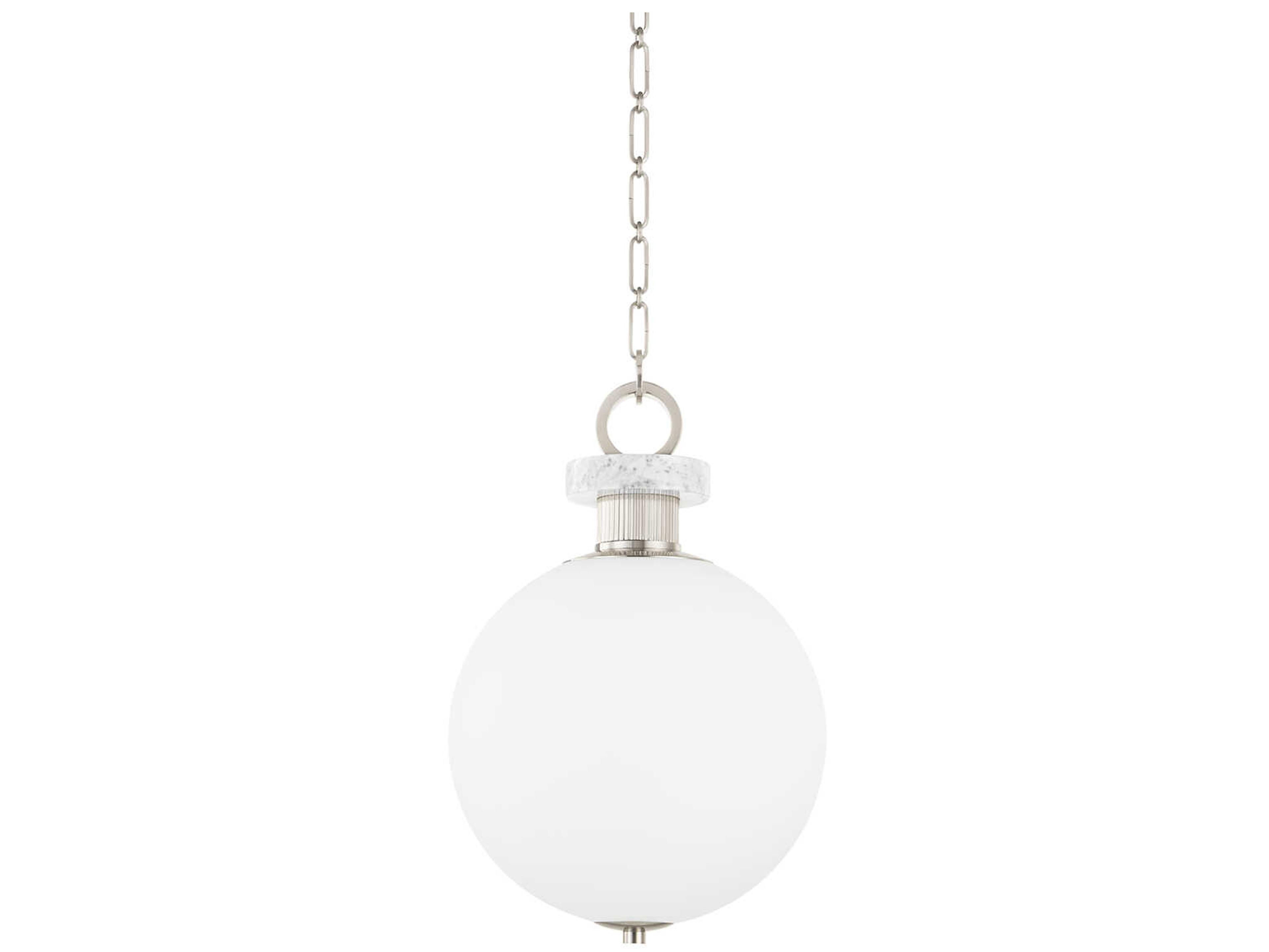 Haru 1-Light Burnished Nickel Glass Globe Pendant