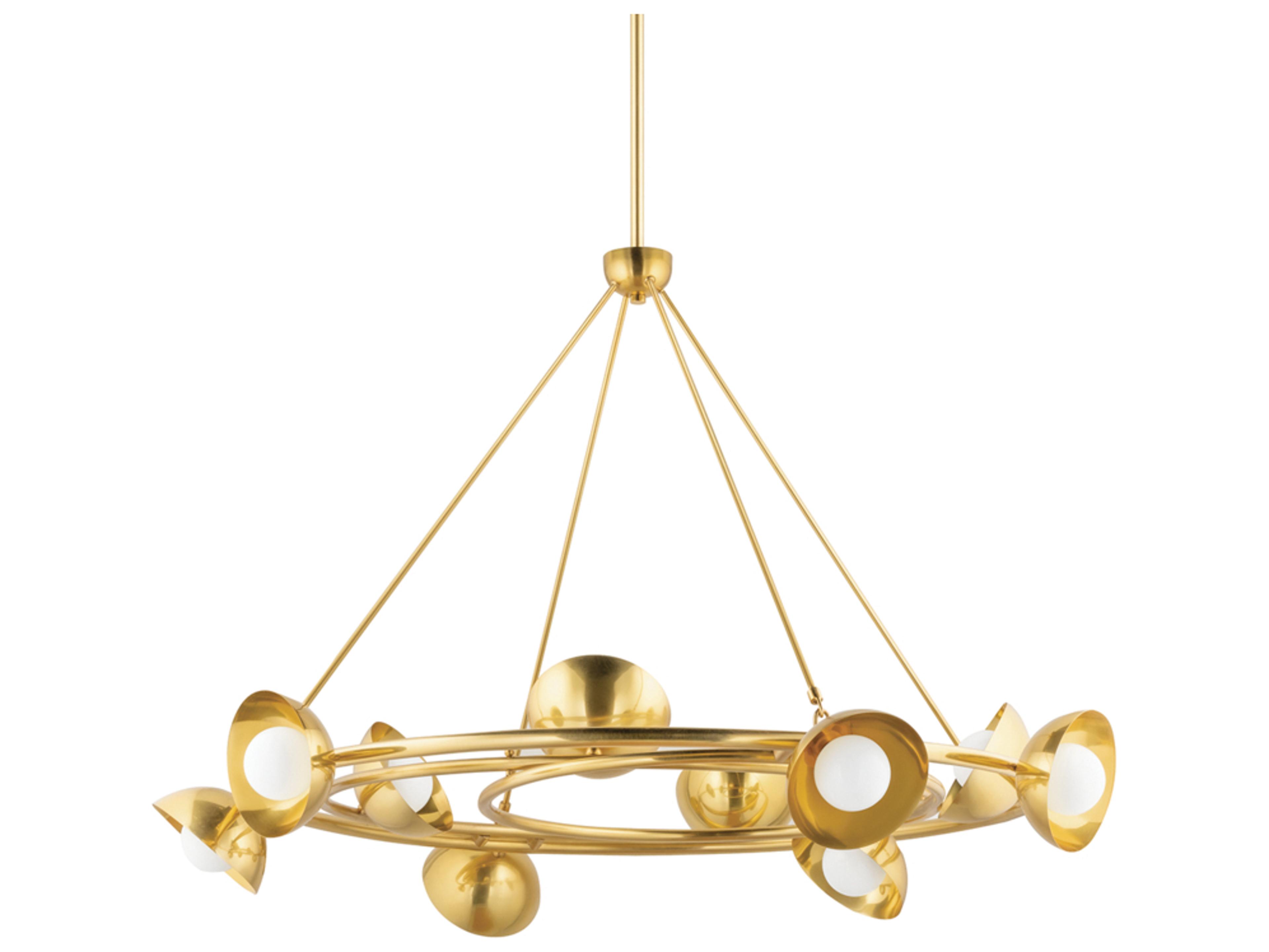 Oraibi 10-Light Vintage Brass LED Round Chandelier