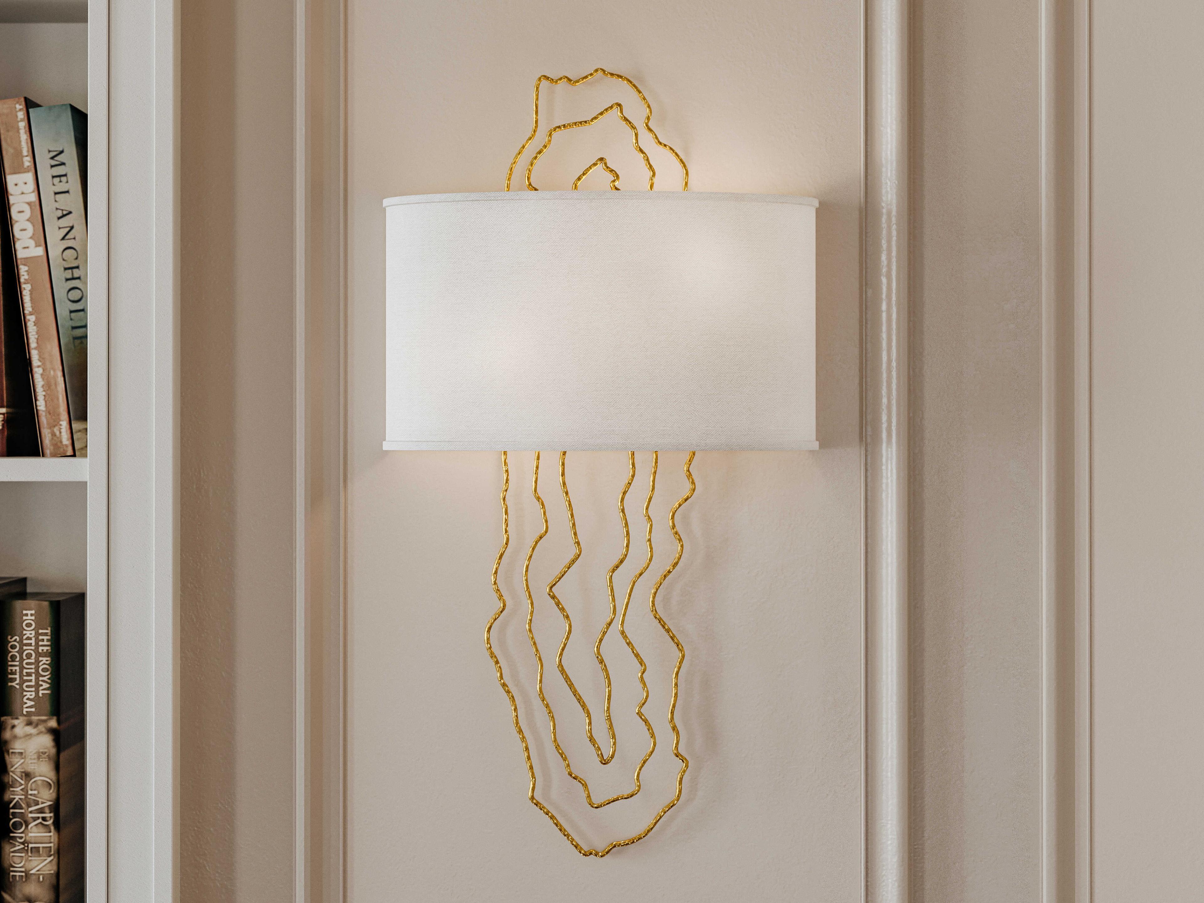 Corbett Lighting 5th Avenue 2-Light Vintage Gold Leaf Wall Sconce