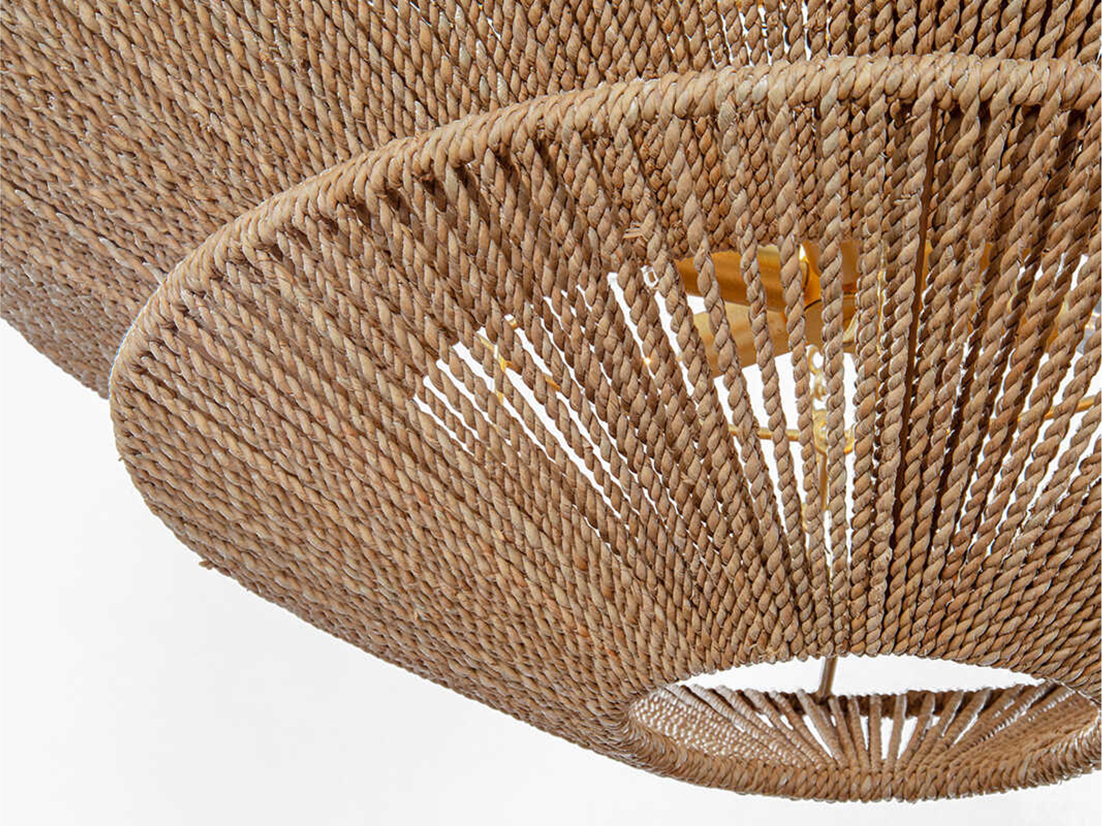 Corbett Lighting Tropea 6-Light Gold Leaf Brown Bowl Pendant