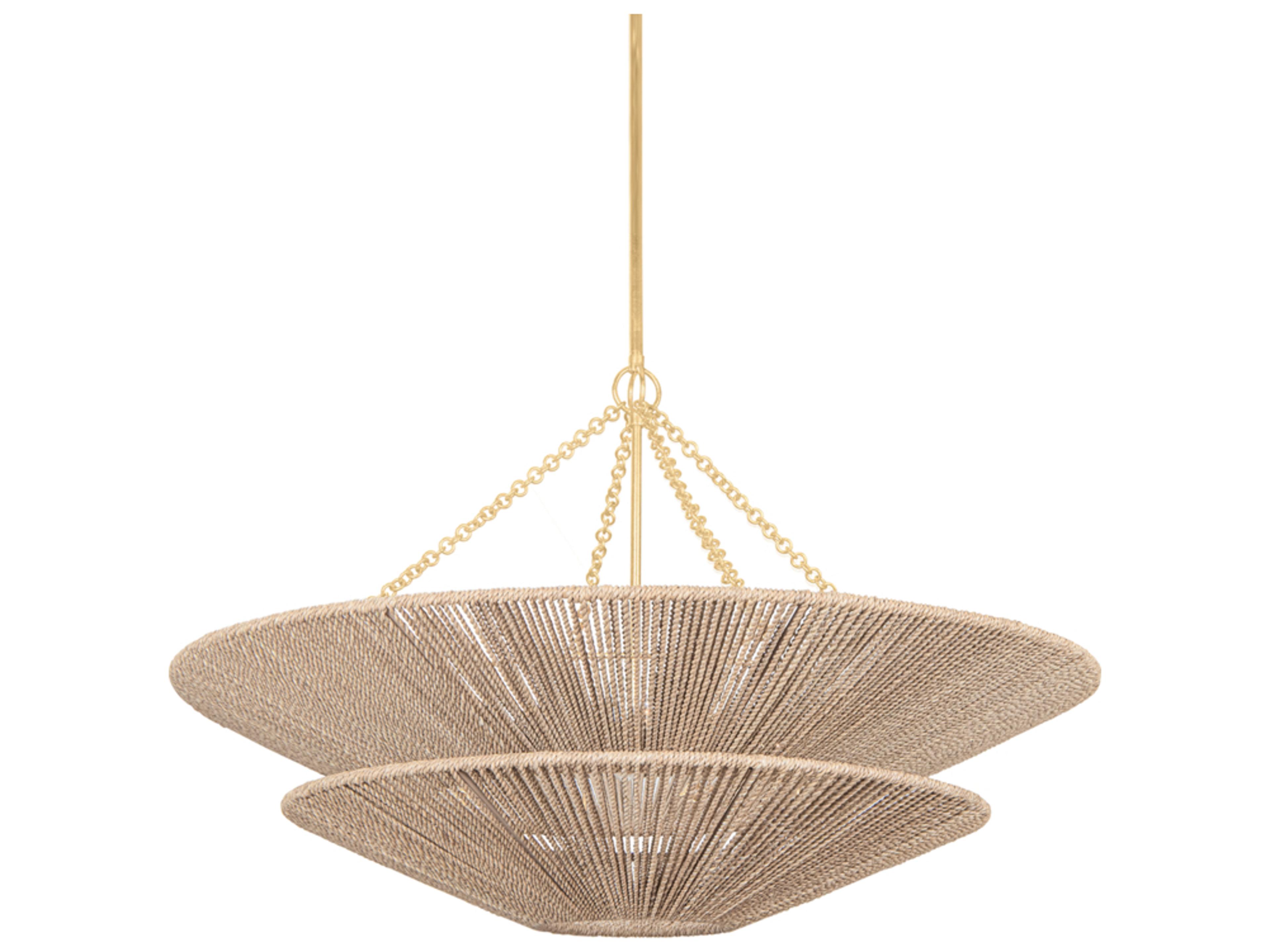 Corbett Lighting Tropea 8-Light Gold Leaf Brown Bowl Pendant