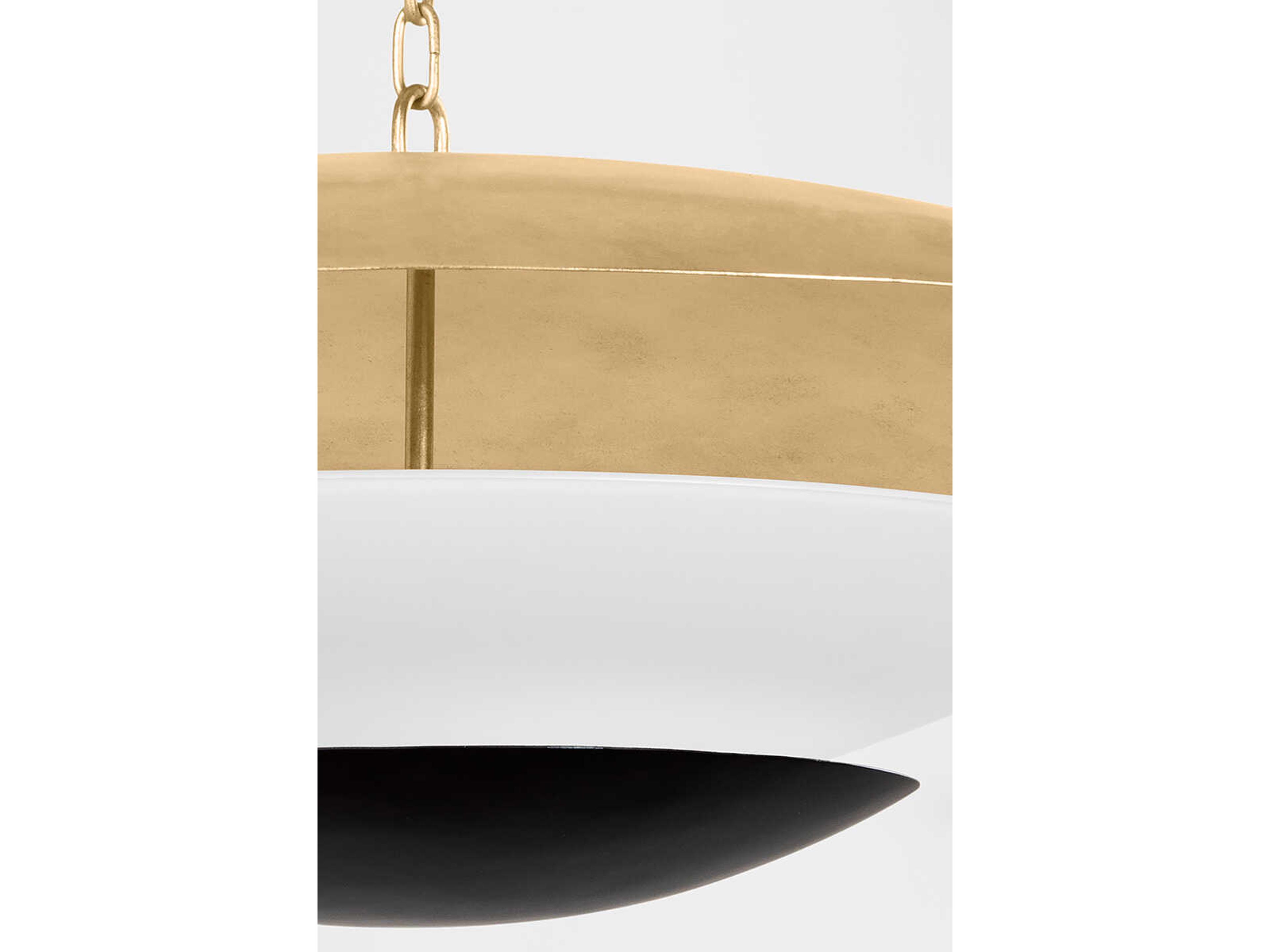 Corbett Lighting Adara 4-Light Vintage Gold Leaf Soft Black Dome Pendant