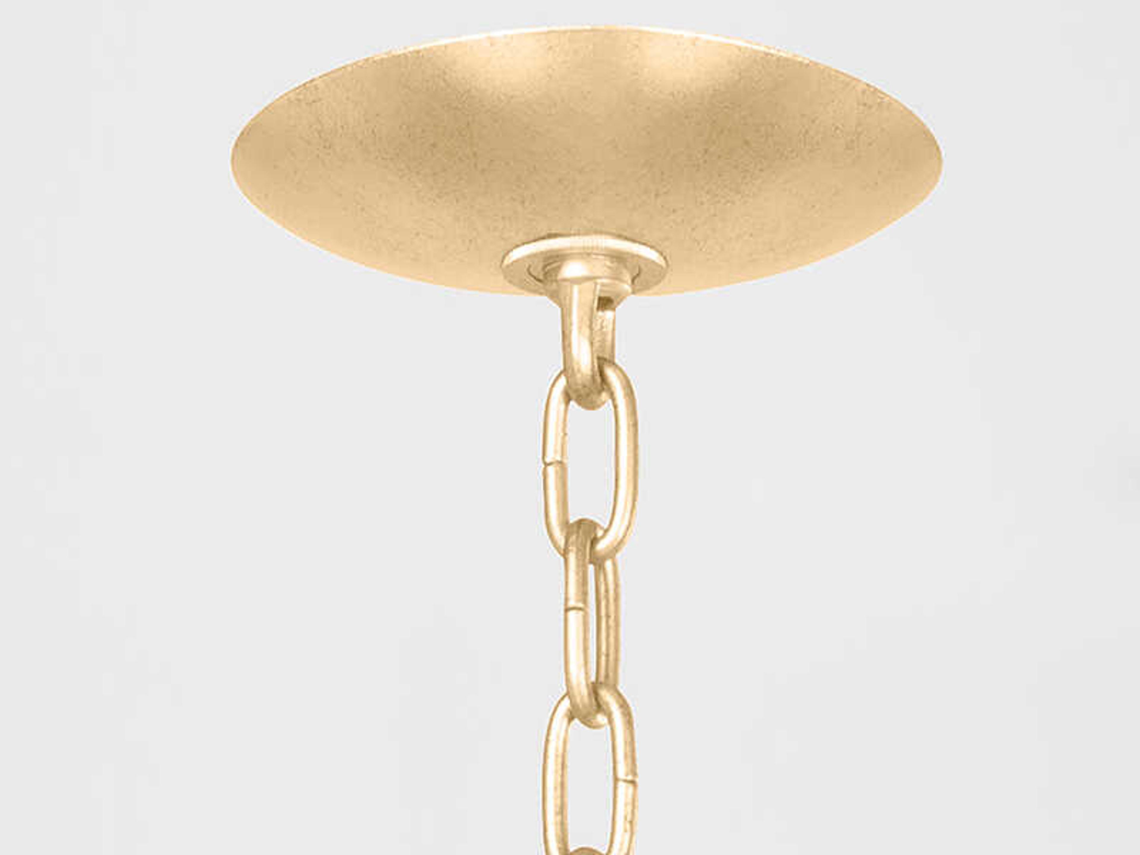 Corbett Lighting Adara 6-Light Vintage Gold Leaf Soft Black Dome Pendant