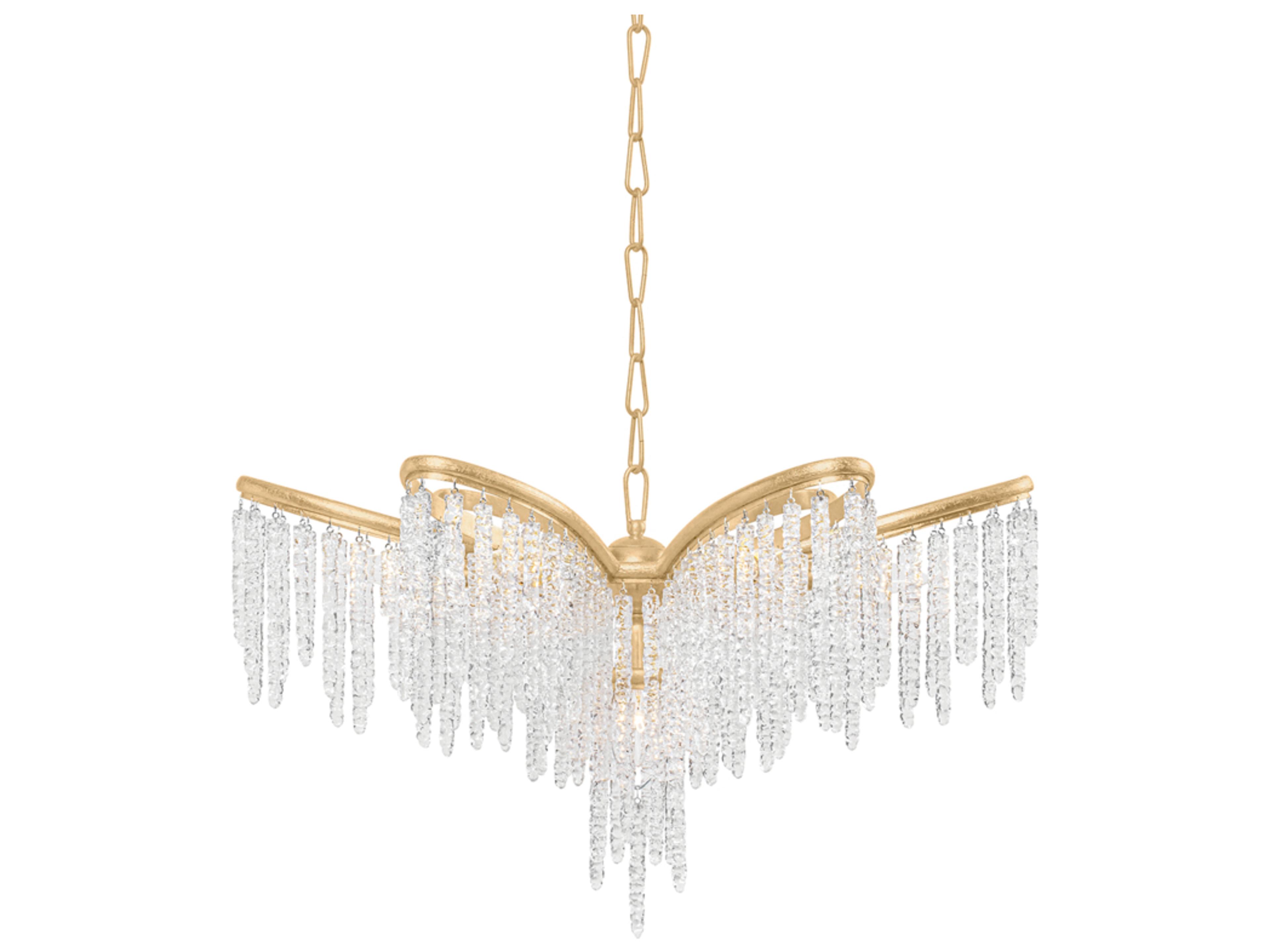 Pandora 5-Light Gold Leaf Clear Crystal Chandelier