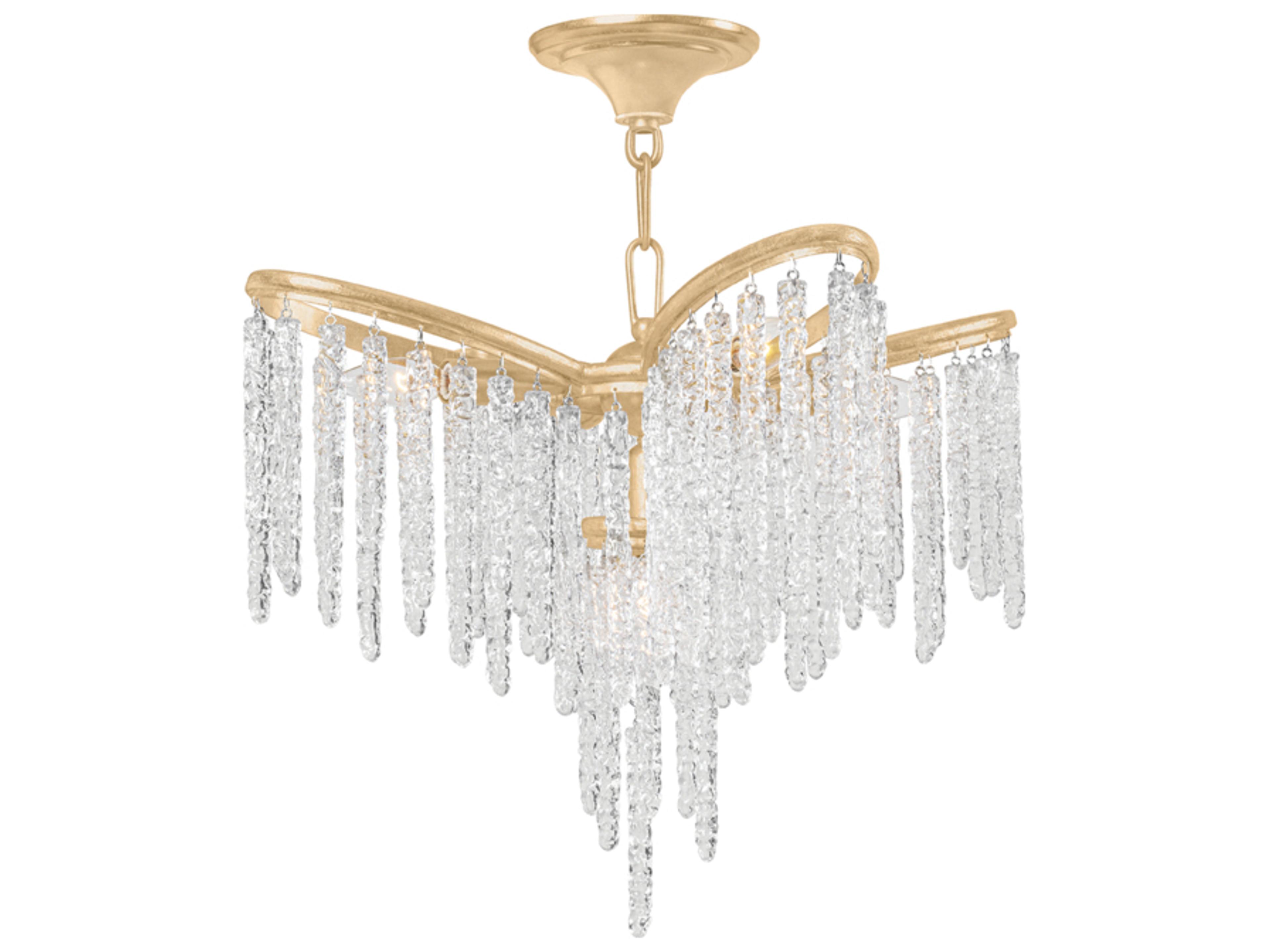 Corbett Lighting Pandora 7-Light Gold Leaf Clear Crystal Chandelier