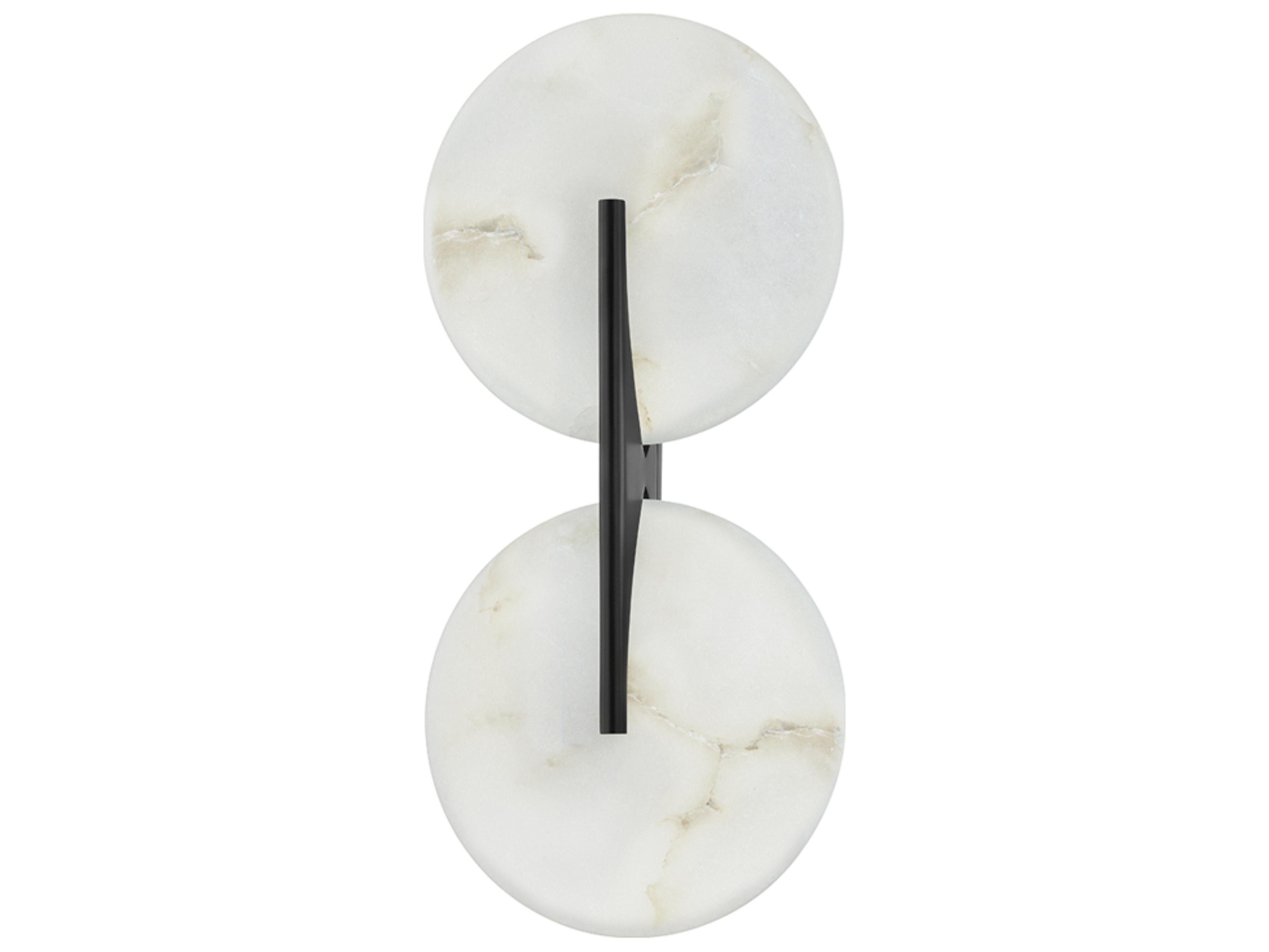 Asteria 2-Light Black Brass White LED Wall Sconce