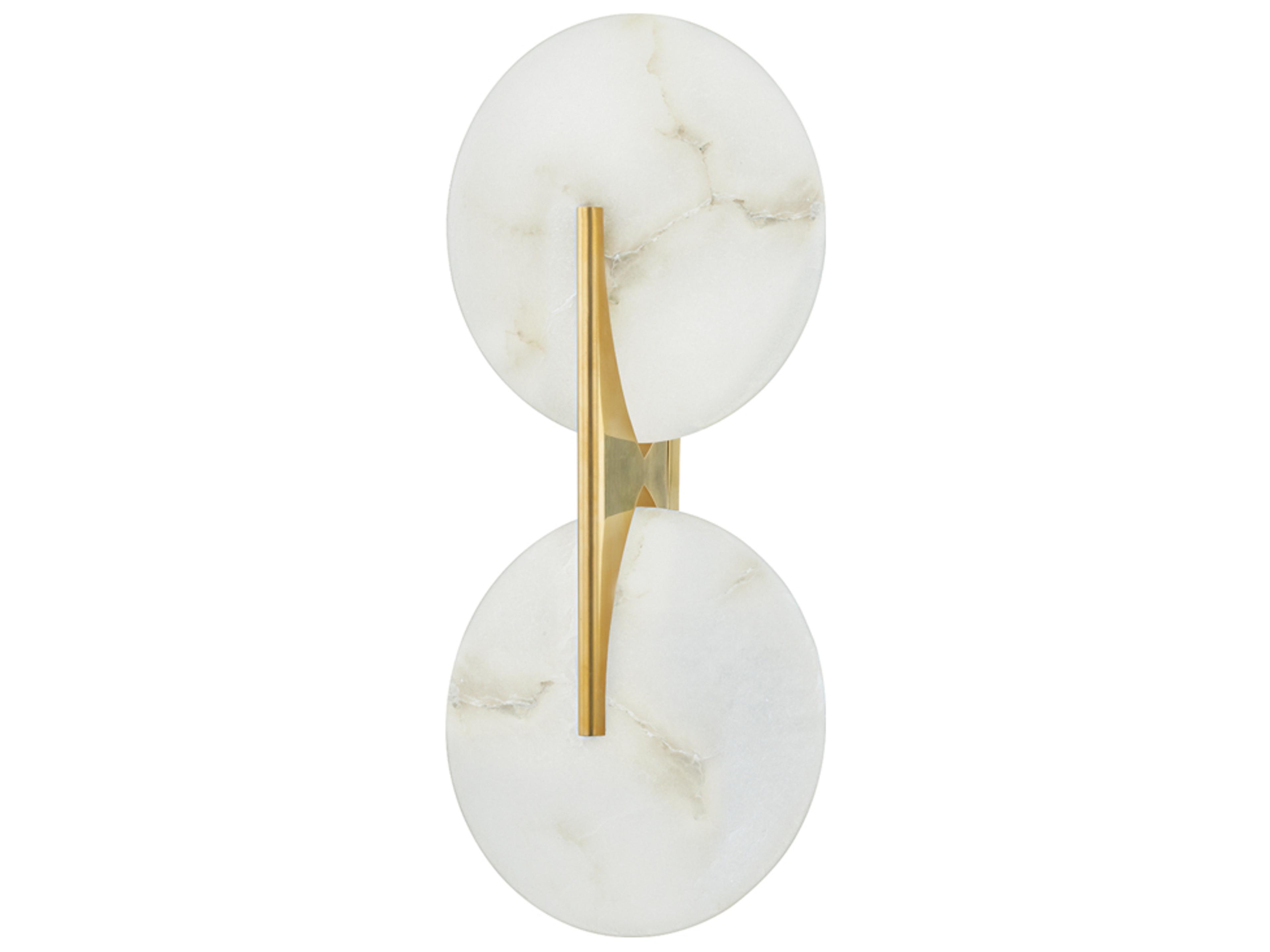 Asteria 2-Light Vintage Brass White LED Wall Sconce