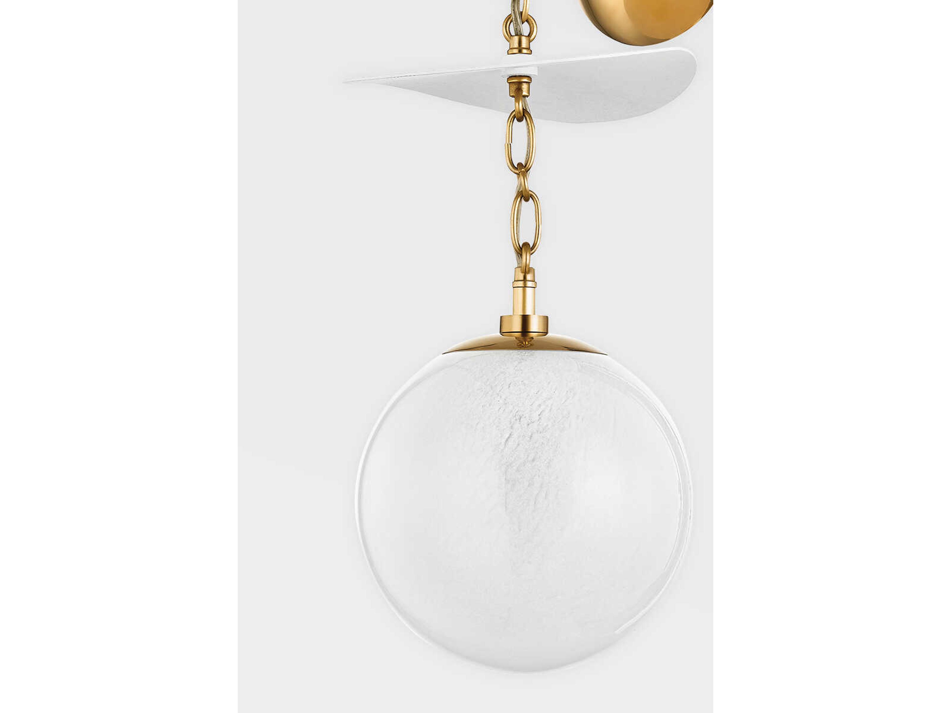 Corbett Lighting Antoinette 1-Light Vintage Brass White Glass Wall Sconce