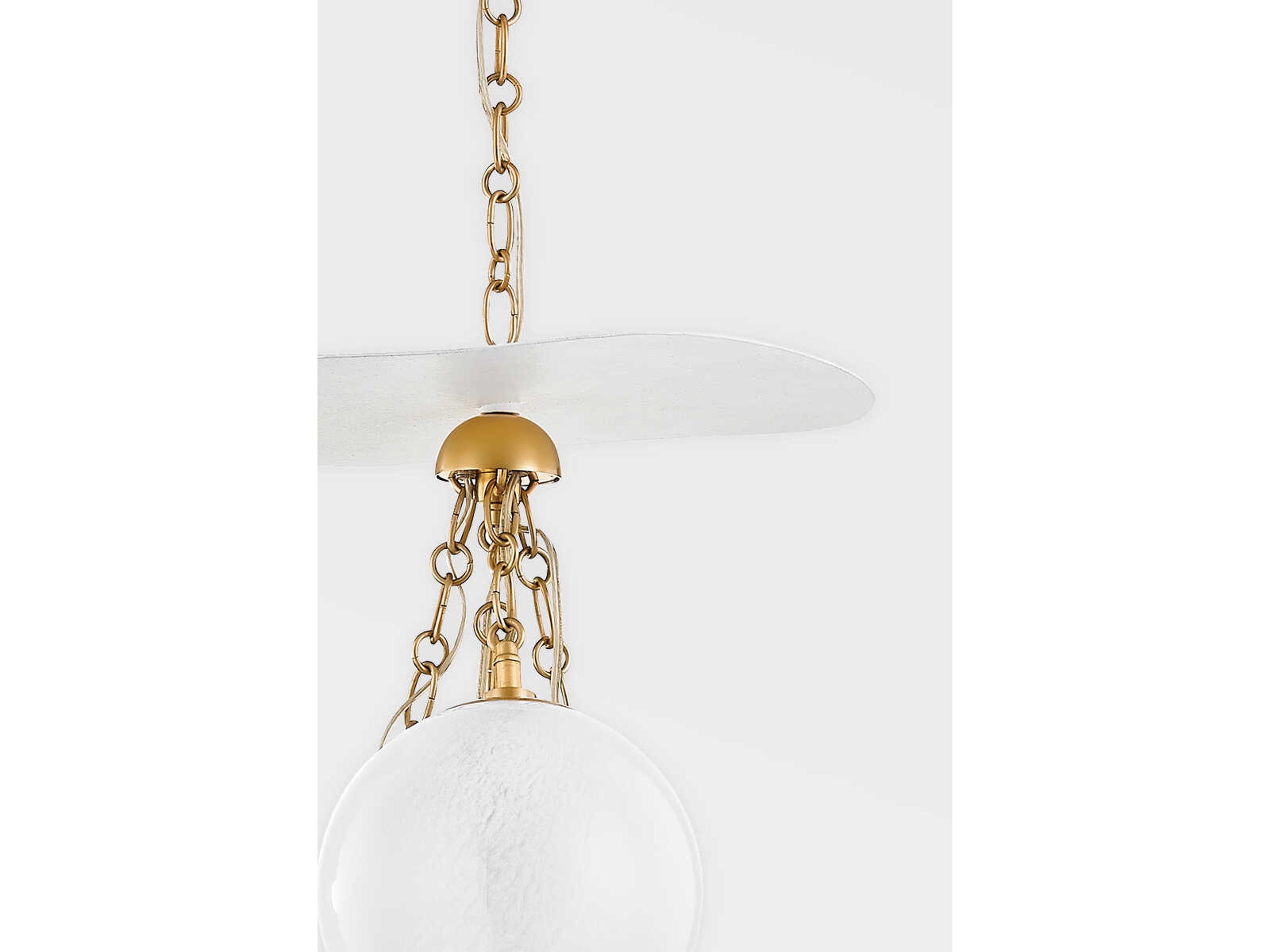 Corbett Lighting Antoinette 4-Light Vintage Brass White Glass Globe Pendant