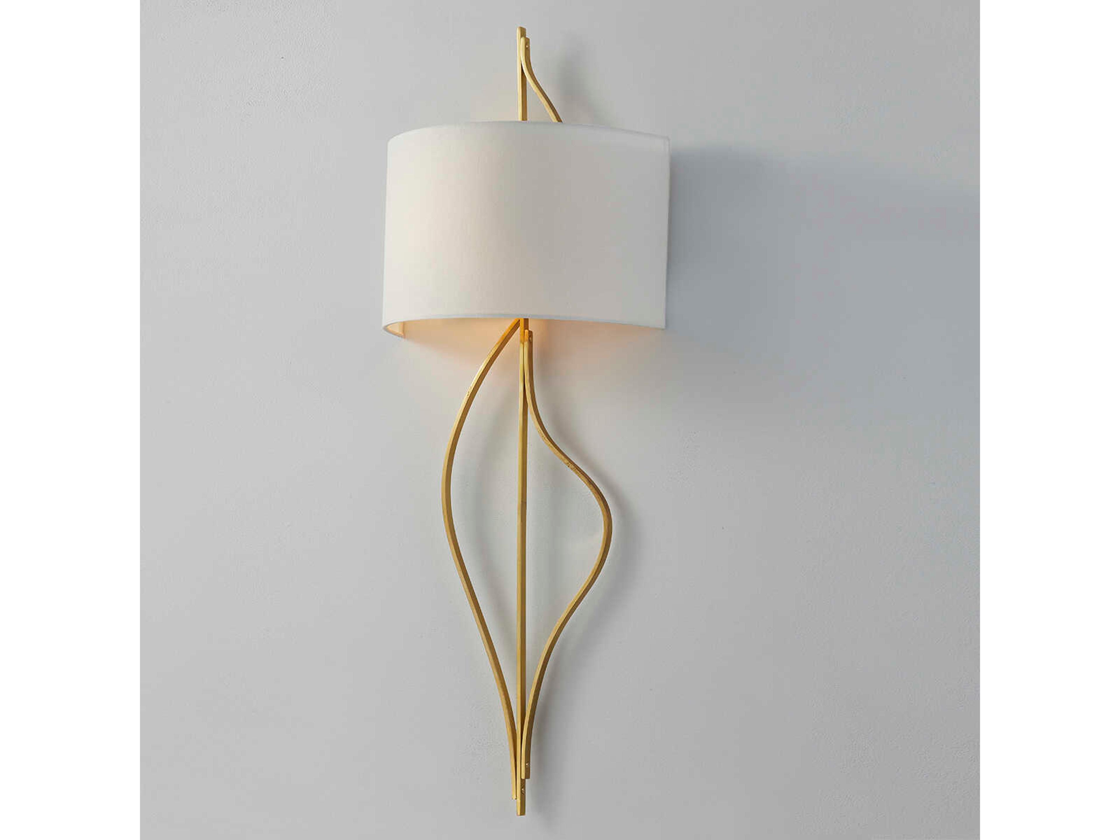 Corbett Lighting Akina 2-Light Vintage Brass White Wall Sconce