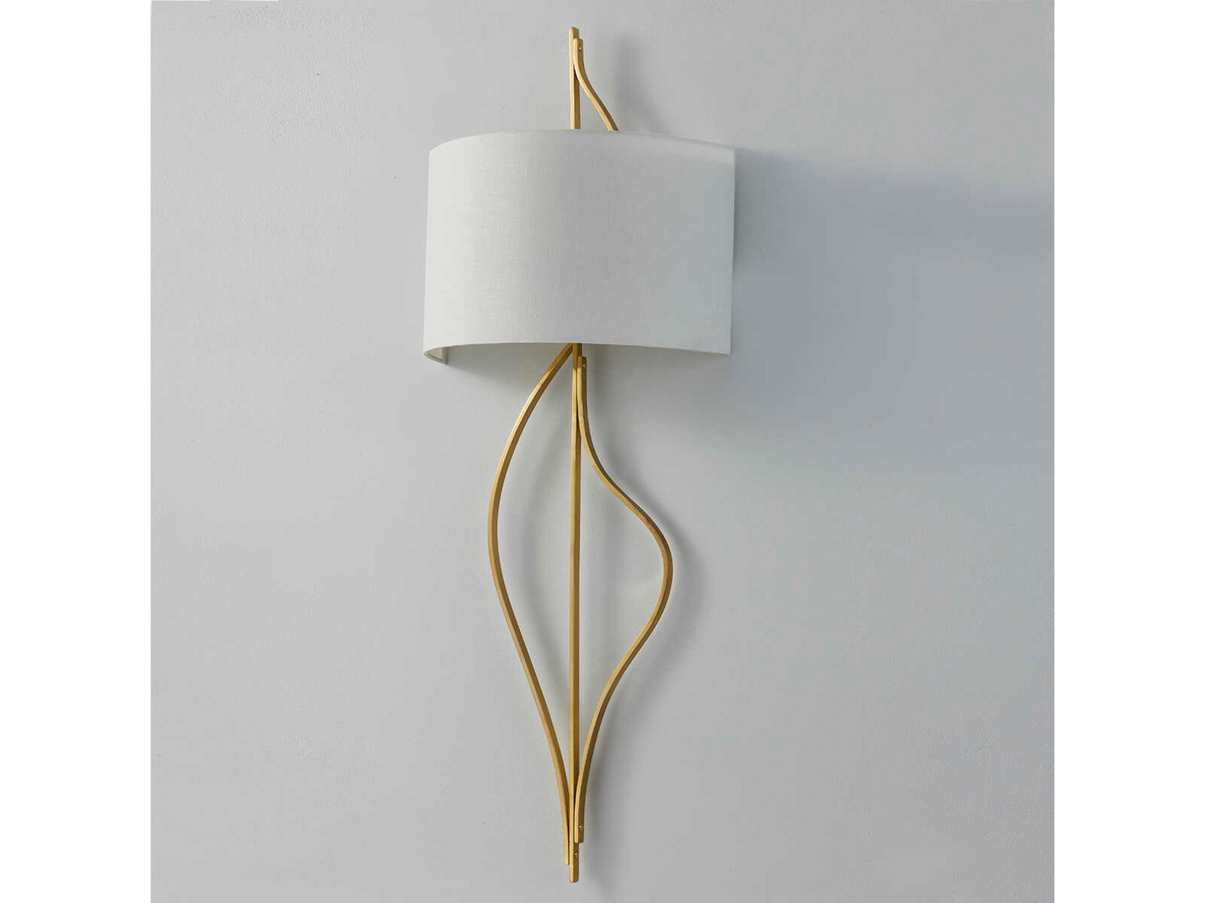 Corbett Lighting Akina 2-Light Vintage Brass White Wall Sconce