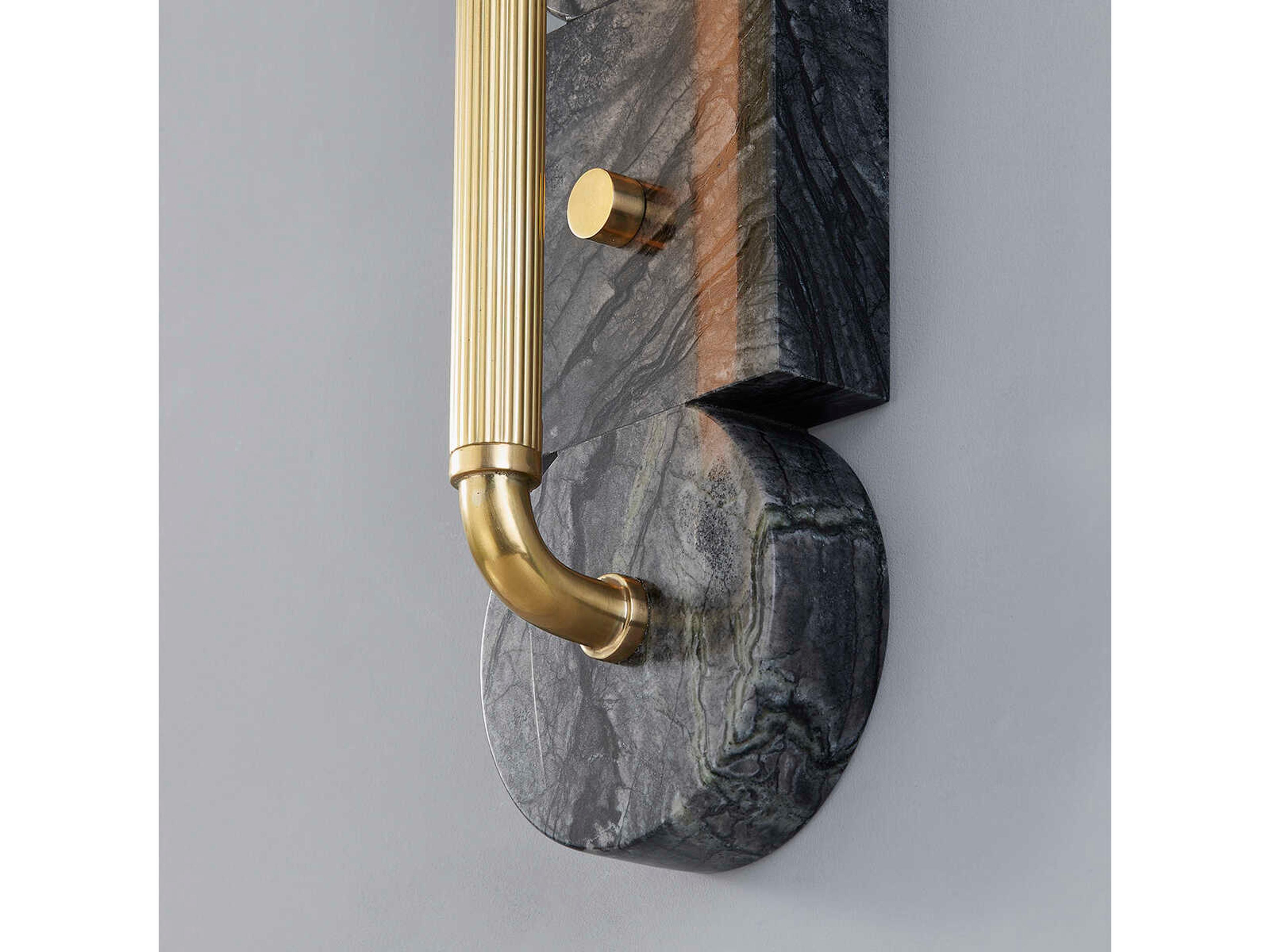 Corbett Lighting Sena 1-Light Vintage Brass Black LED Vanity Light