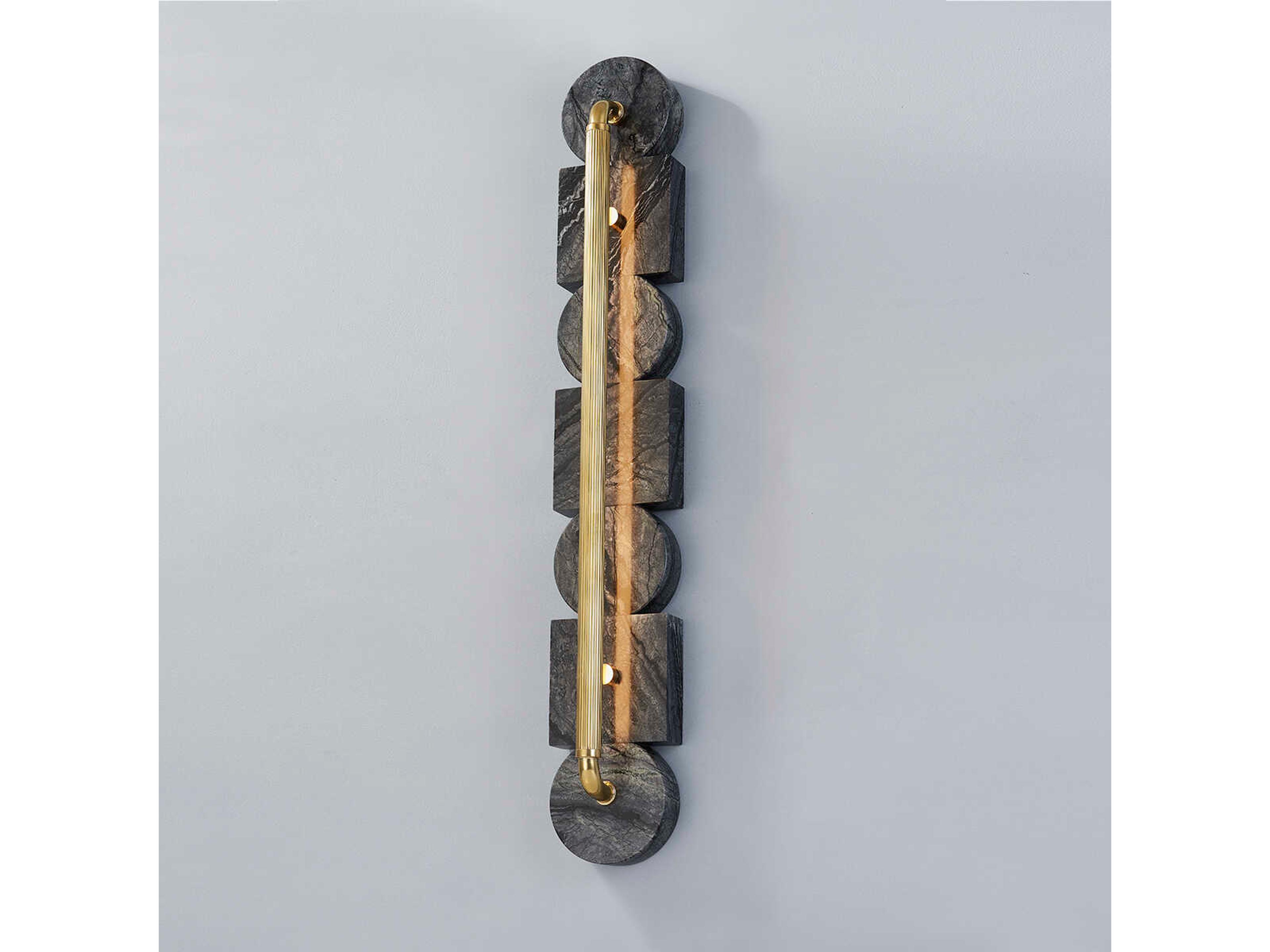 Corbett Lighting Sena 1-Light Vintage Brass Black LED Vanity Light