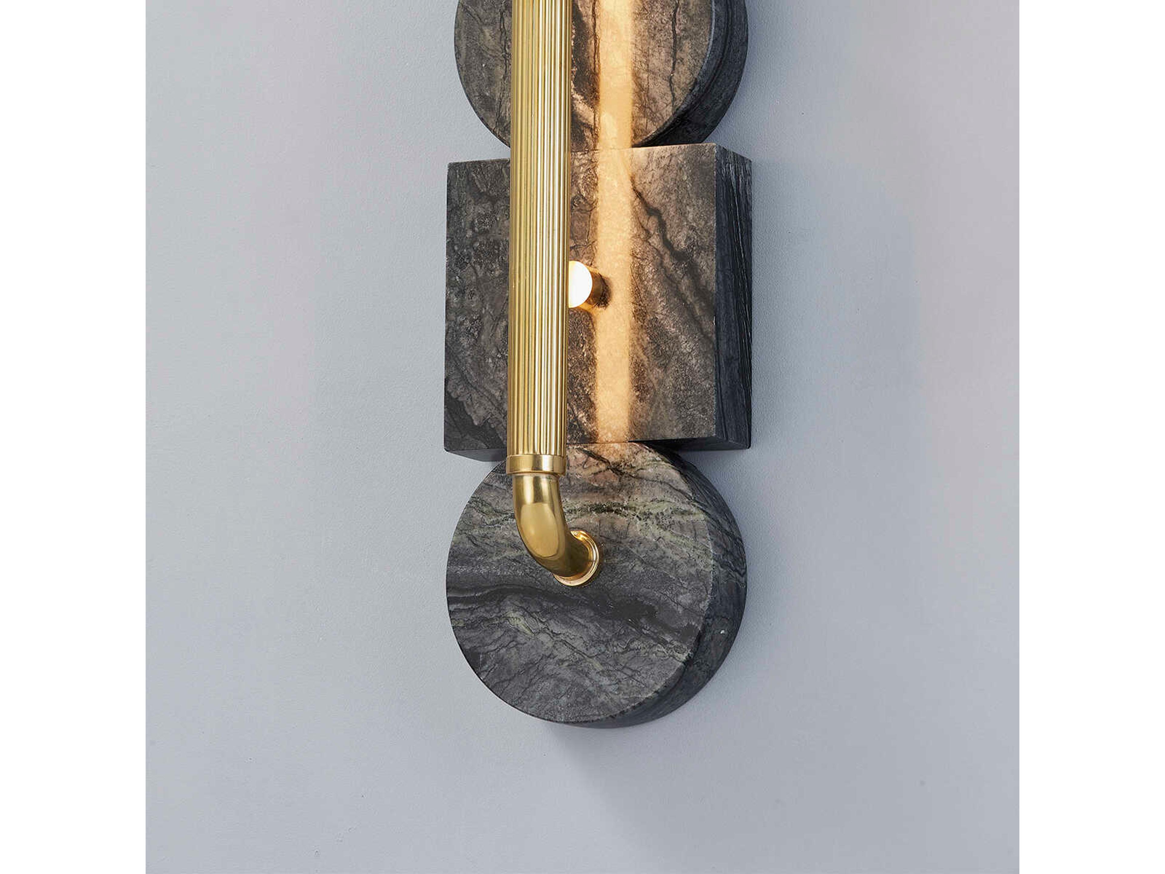 Corbett Lighting Sena 1-Light Vintage Brass Black LED Vanity Light