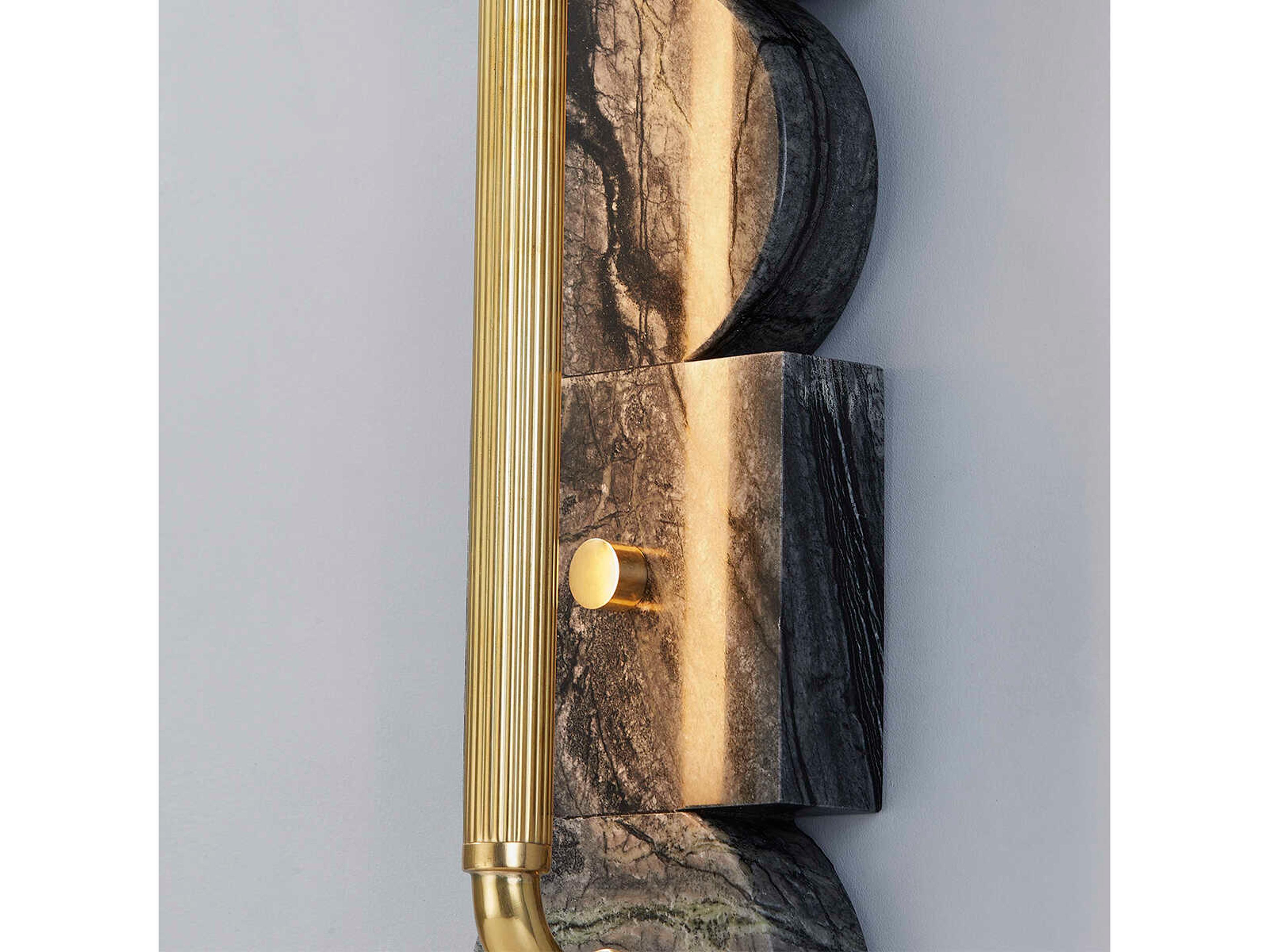 Corbett Lighting Sena 1-Light Vintage Brass Black LED Vanity Light