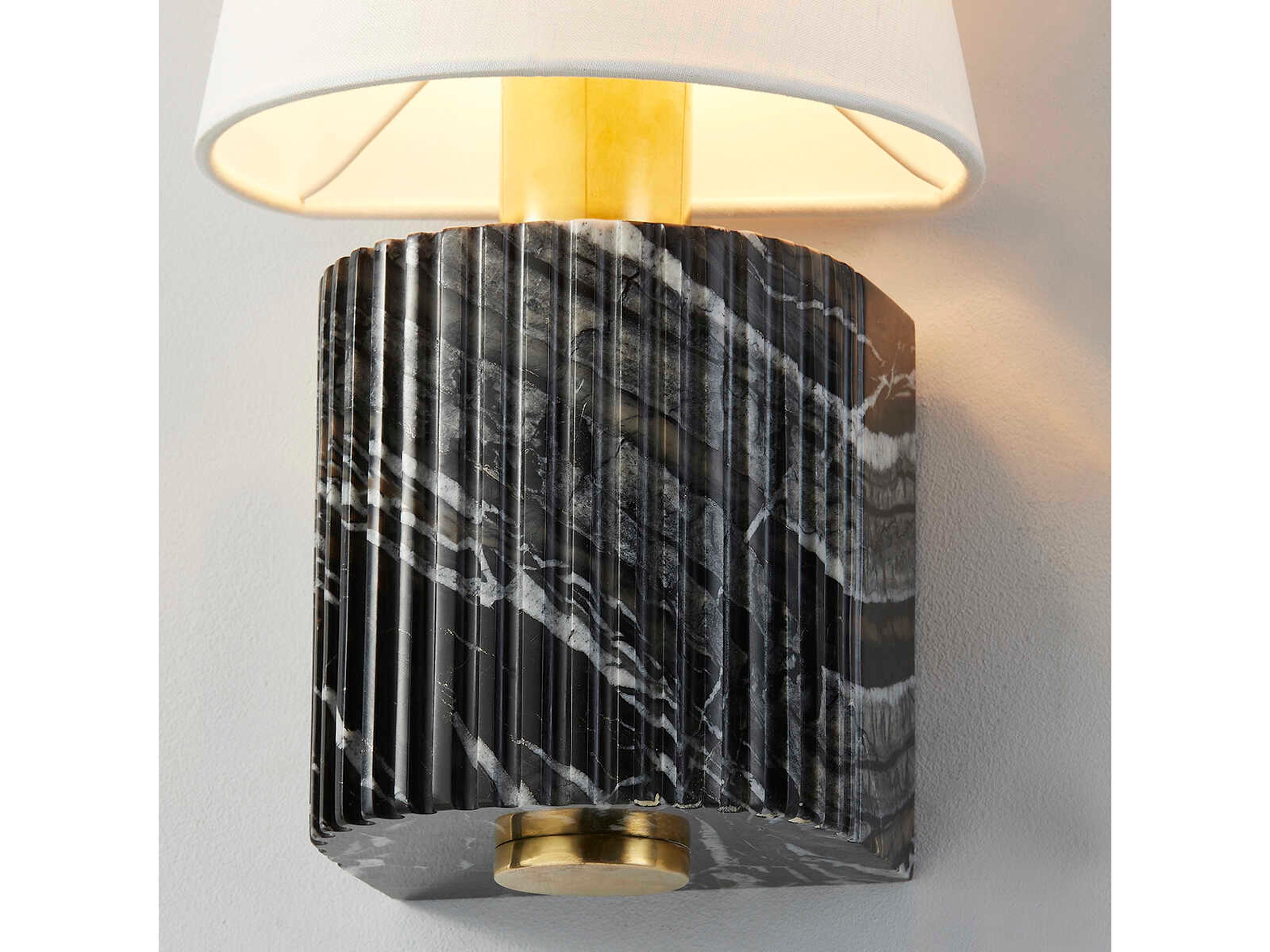 Corbett Lighting Aden 1-Light Vintage Brass Black Wall Sconce