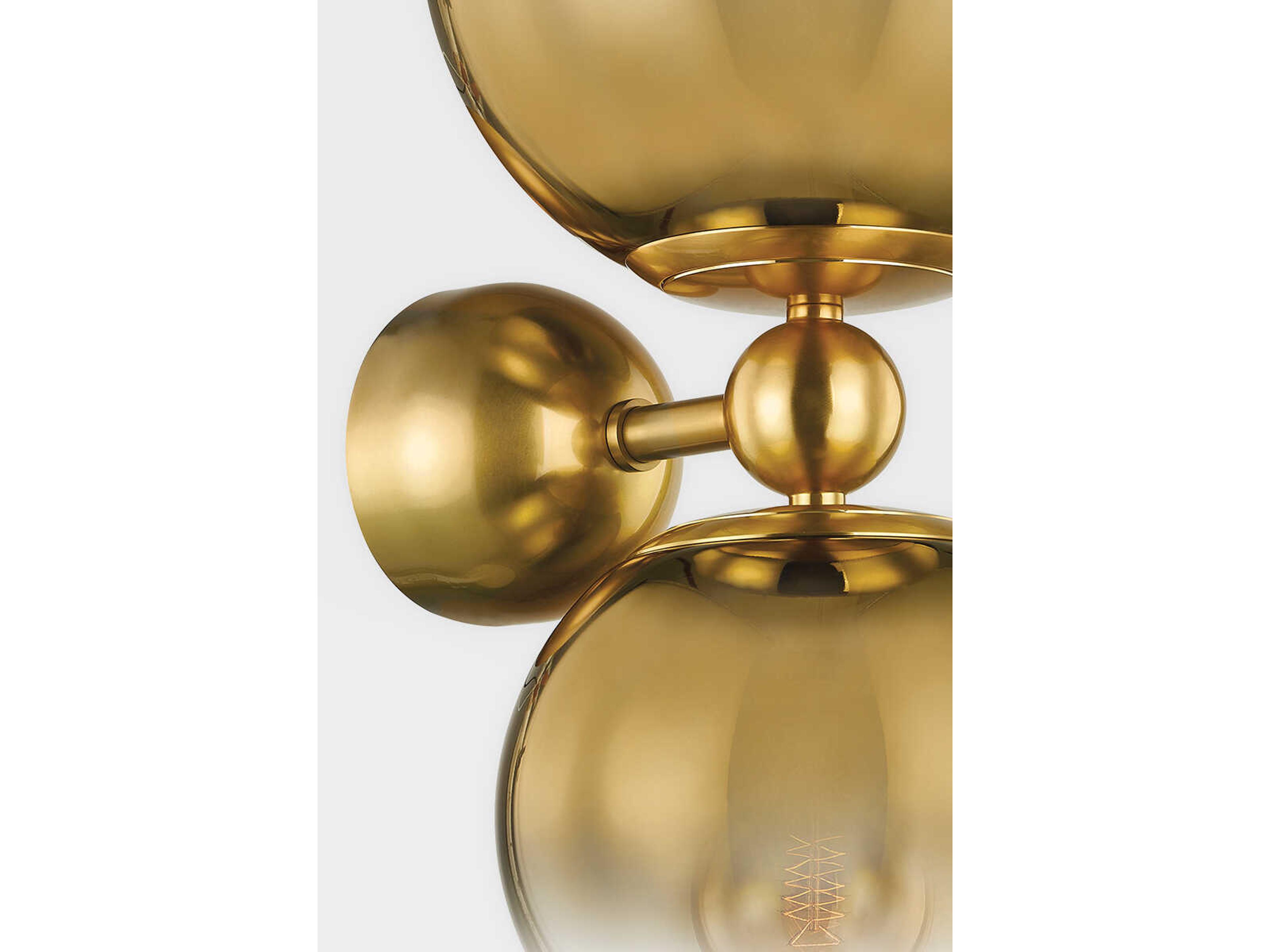 Corbett Lighting Kyoto 2-Light Vintage Polished Brass Glass Wall Sconce