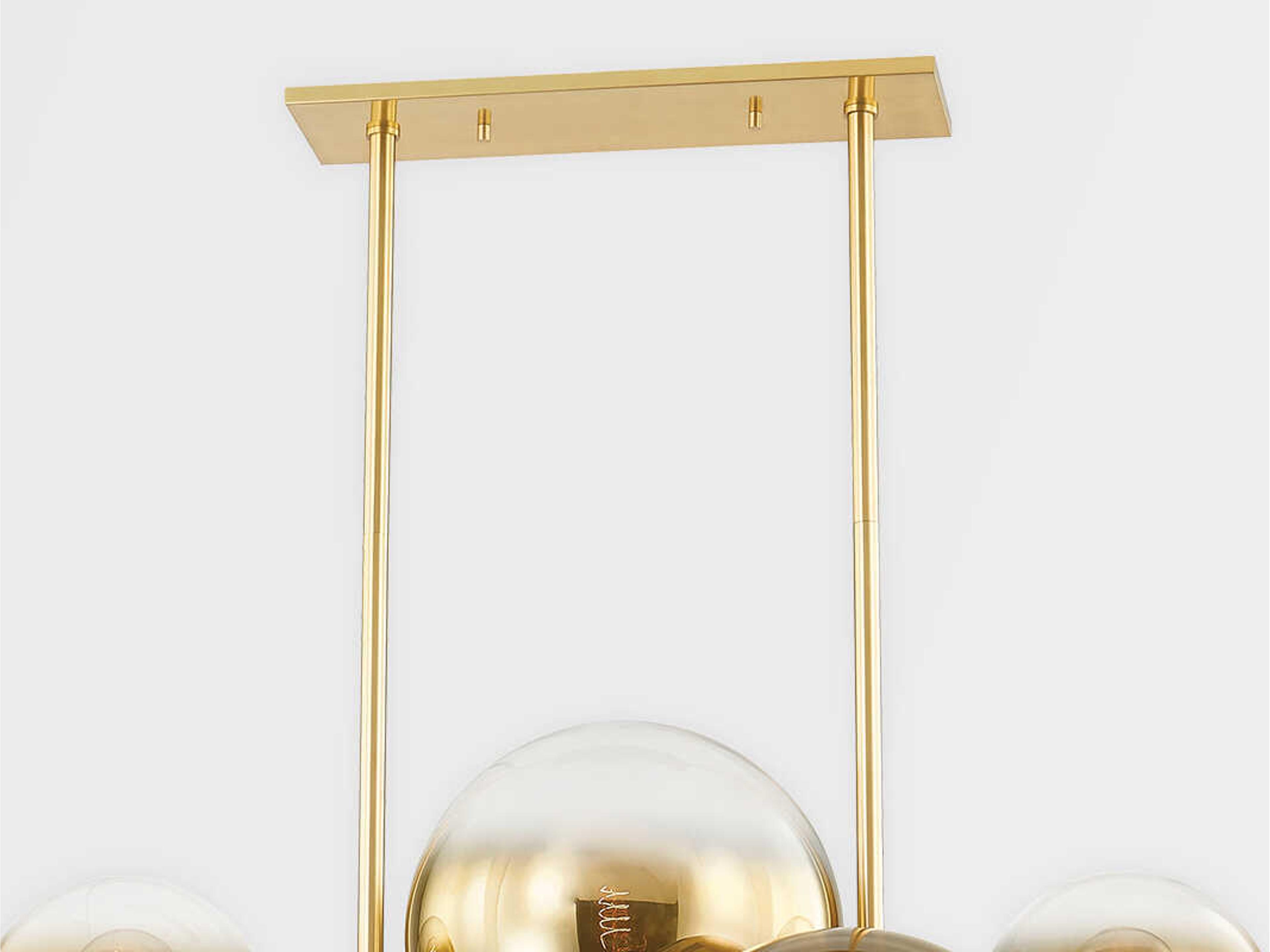 Corbett Lighting Kyoto 12-Light Vintage Polished Brass Glass Globe Sputnik Island Pendant