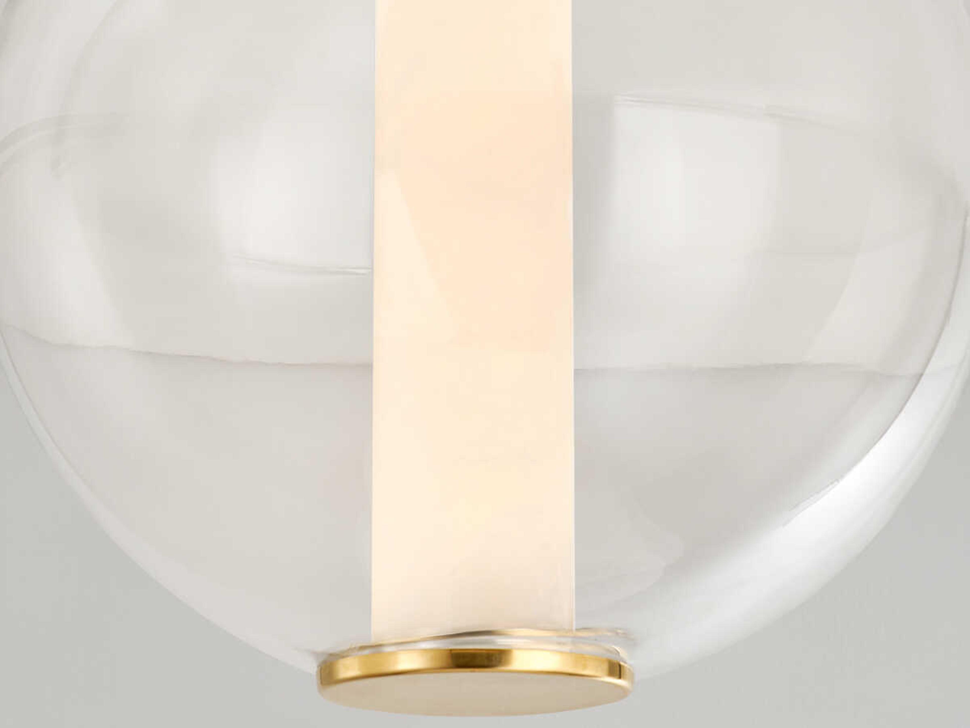 Corbett Lighting Pietra 1-Light Vintage Brass White Glass LED Globe Flush Mount